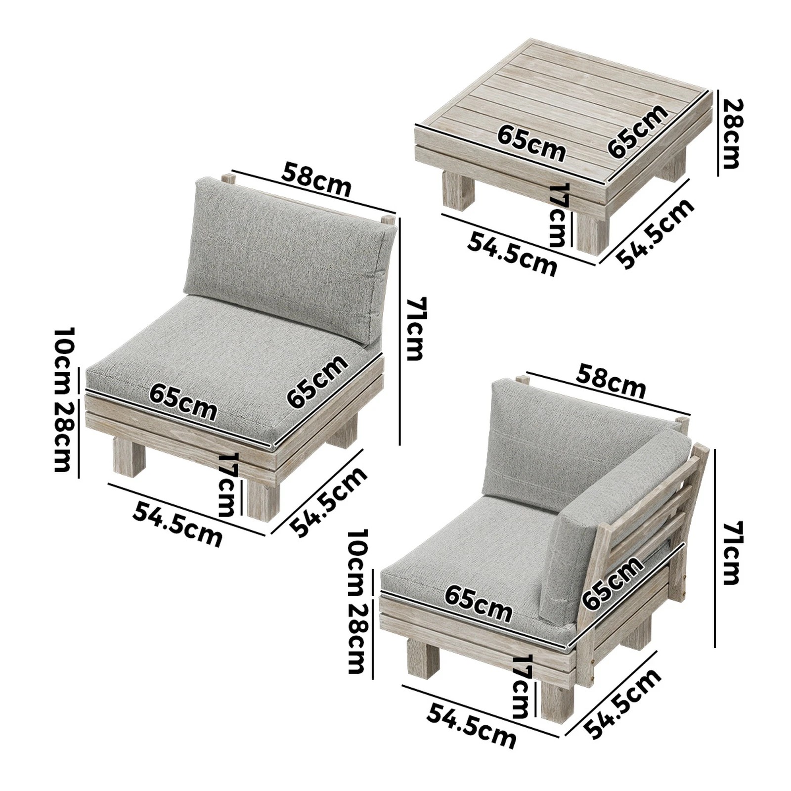 2 Livsip 4 Seater Outdoor Furniture Sofa Set Lounge Setting - Beige, 2 of 9