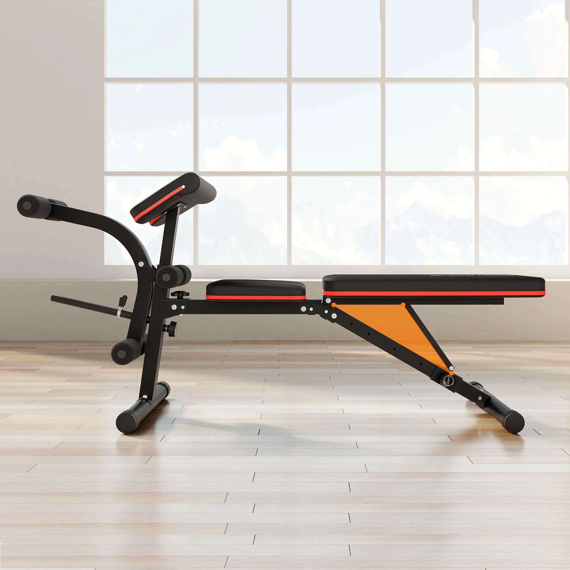 4 Black Lord Weight Bench Adjustable FID Bench Fitness Flat Incline Decline Gym - Black, 4 of 10