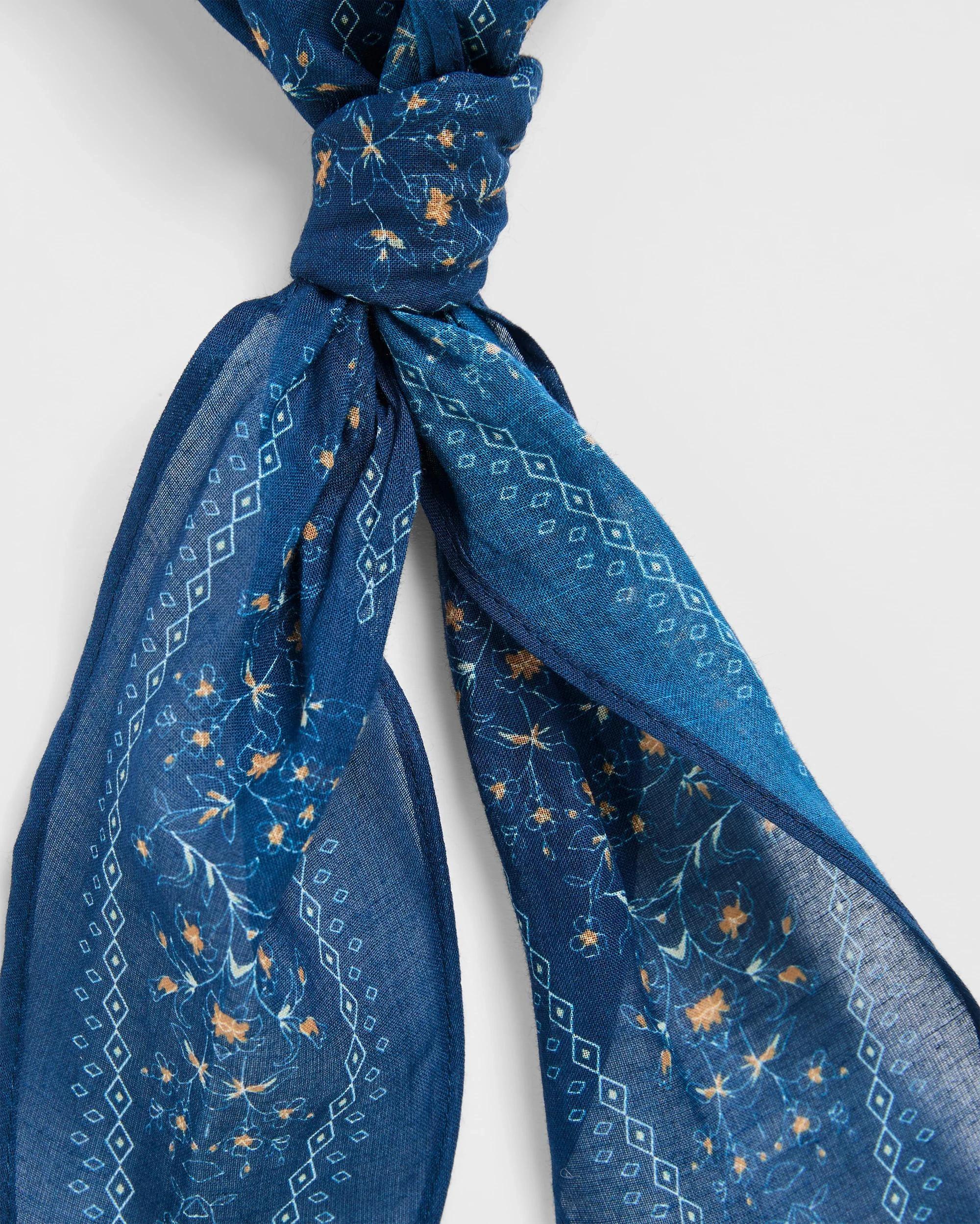 2 Target Diamond Organic Cotton Scarf NAVY BLUE, 2 of 2