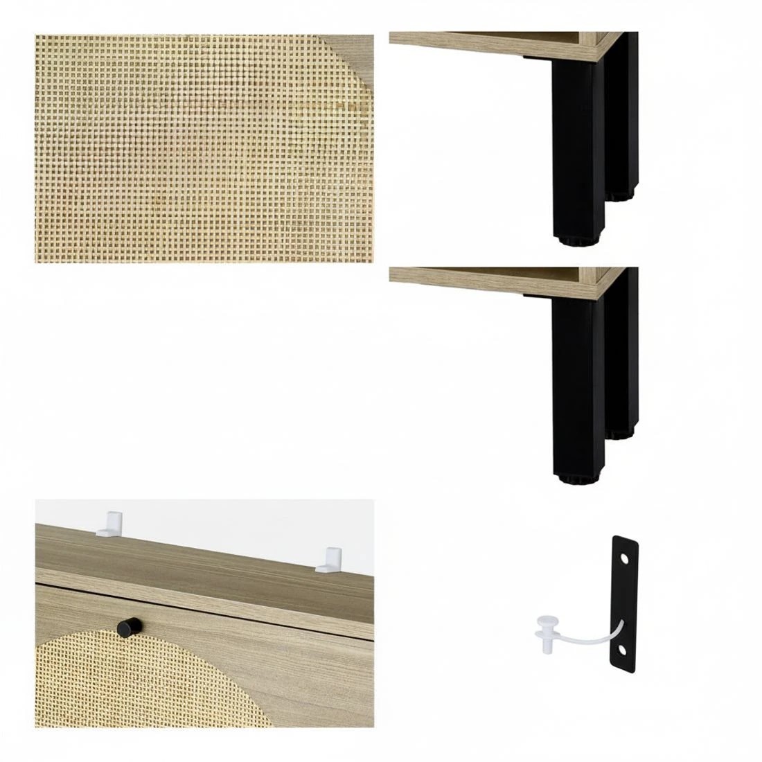 4 Artiss Shoe Rack Cabinet 2 Drawers Rattan 6 Pairs - Natural, 4 of 5