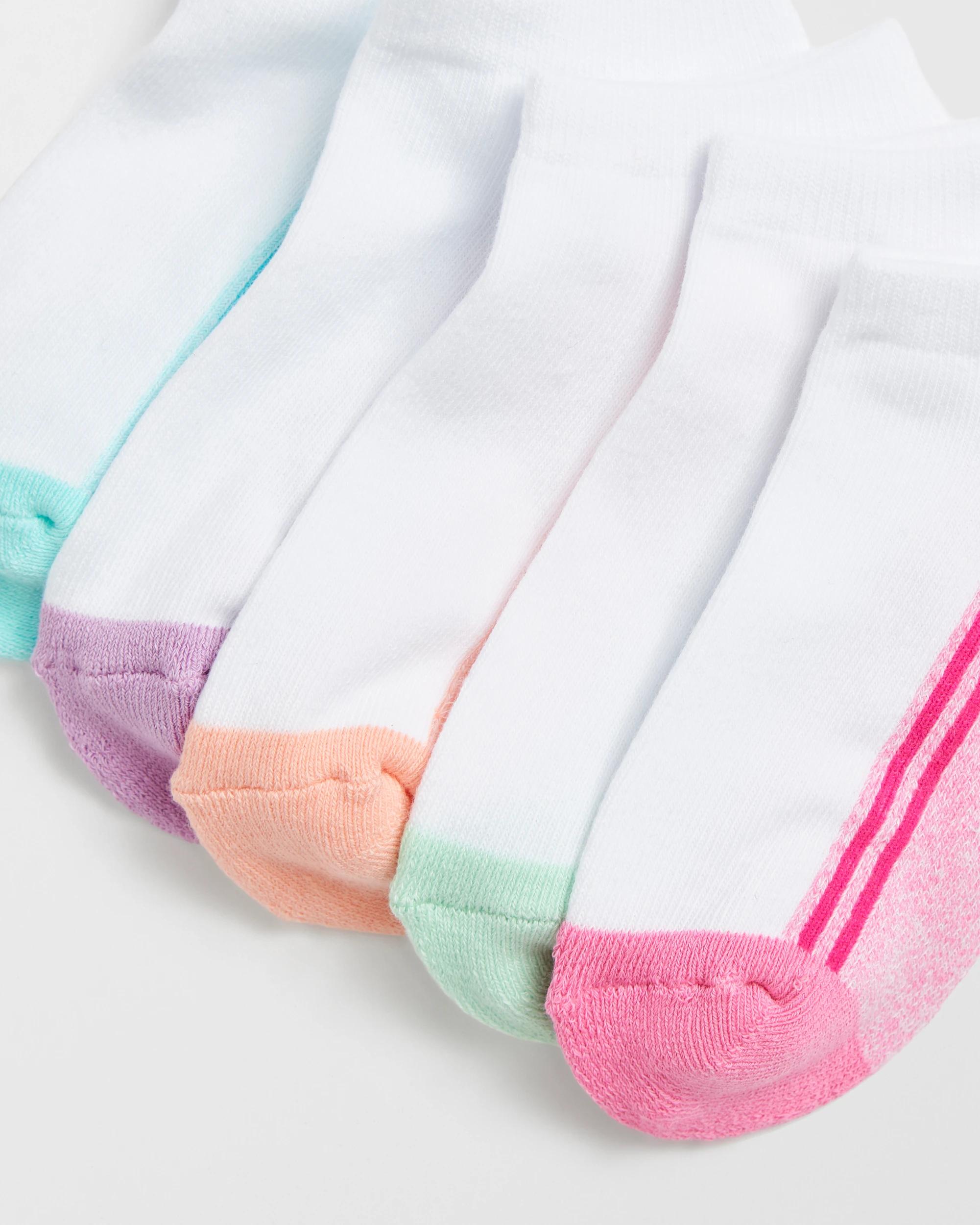 2 Maxx Cotton Blend 5 Pack Girls Low Cut Sport Socks WHITE, 2 of 3