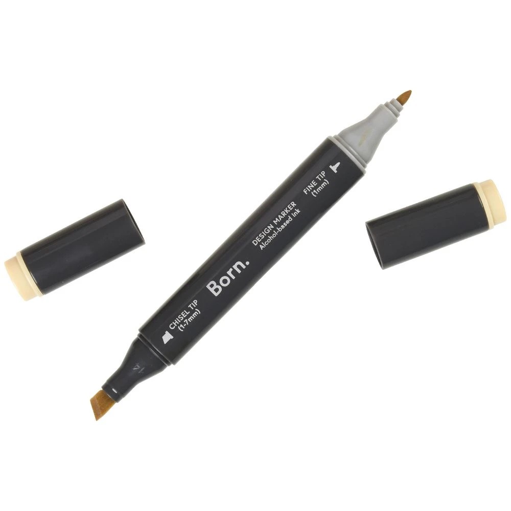 3 Born Professional Dual-Tip Artist Marker Milk Tea E187, 3 of 4