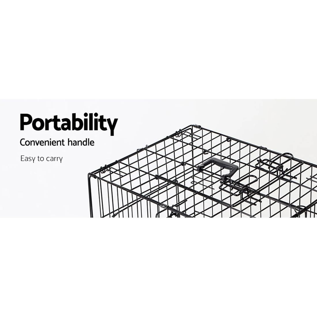 5 i.Pet 42" Dog Cage Crate Large Kennel 3 Doors - Black, 5 of 8
