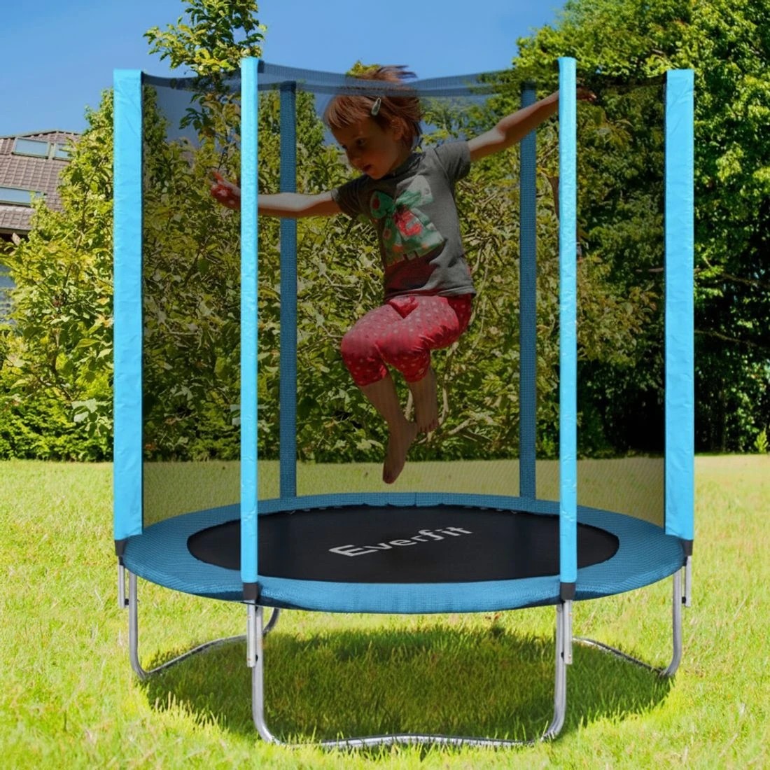 7 Everfit Trampoline 6FT Kids Trampolines Safety Net Pad Round - Blue, 7 of 7