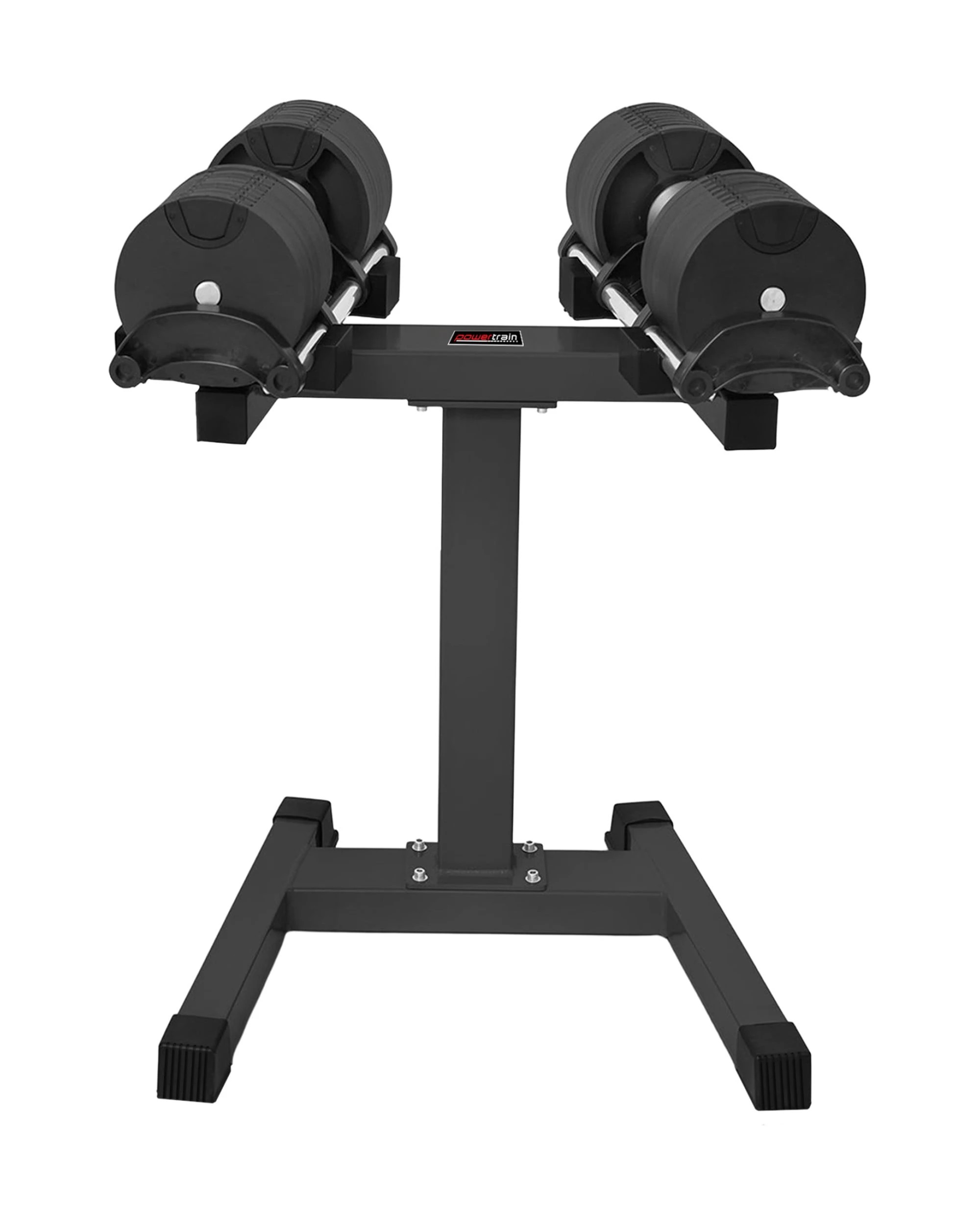 1 Powertrain Eon Black Dial Up 45KG Adjustable Dumbbell Pair with Stand 9 Weight Options, 1 of 9