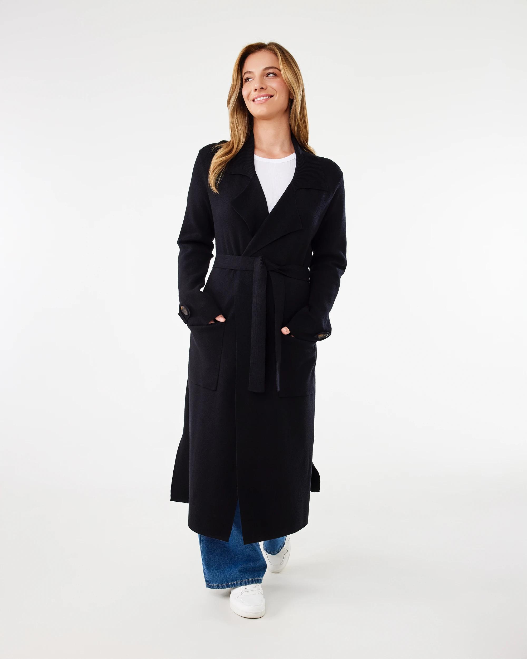 4 Trench Coatigan Black, 4 of 7