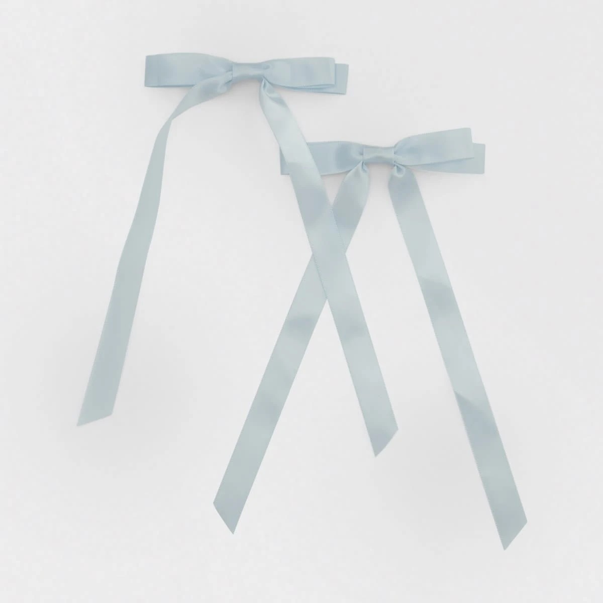 1 2 Pack Baby Blue Bow Slide Hair Clips, 1 of 4