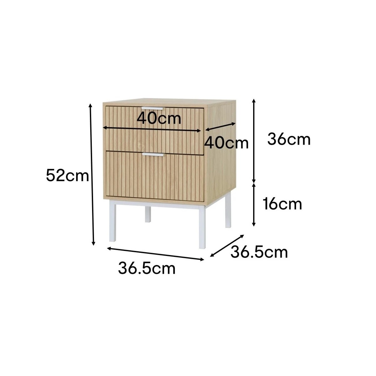 11 Isla 2 Drawer Bedside Table, 11 of 11