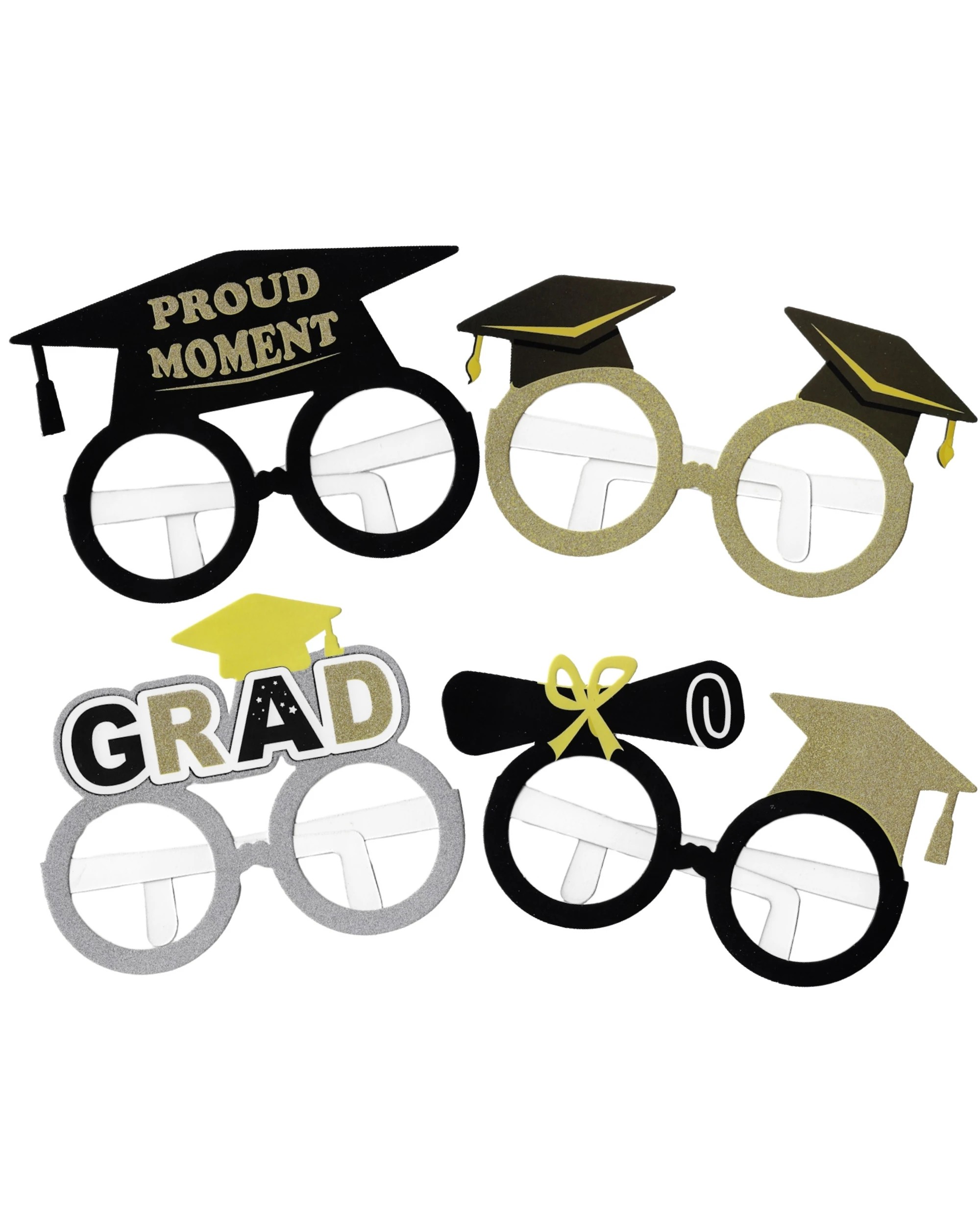 1 Party Maker Graduation Glitter Party Glasses Set of 4 - One Size, 1 of 2