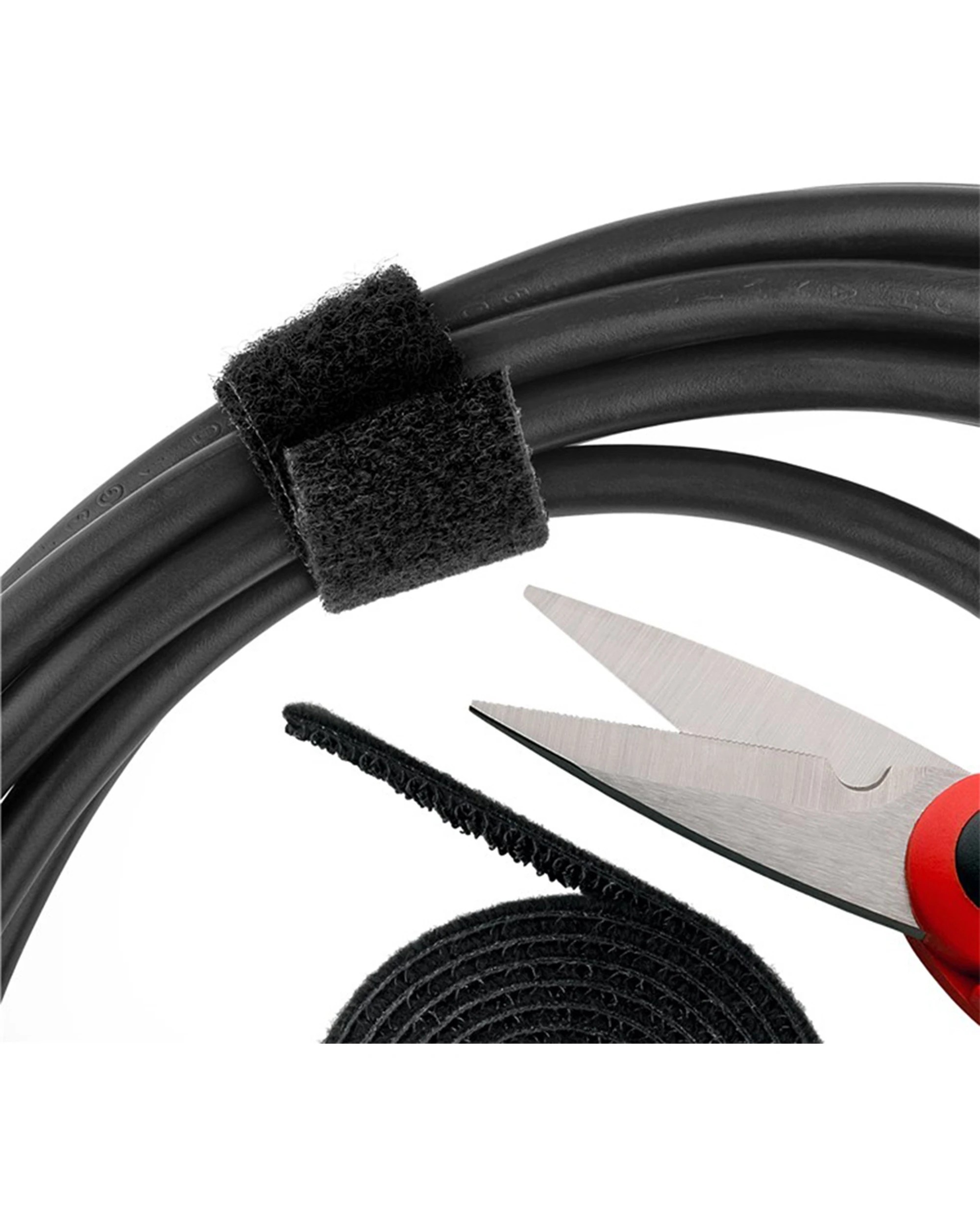 3 Goobay 3PK Cable Management Hook & Loop Organiser 1m - Black, 3 of 3