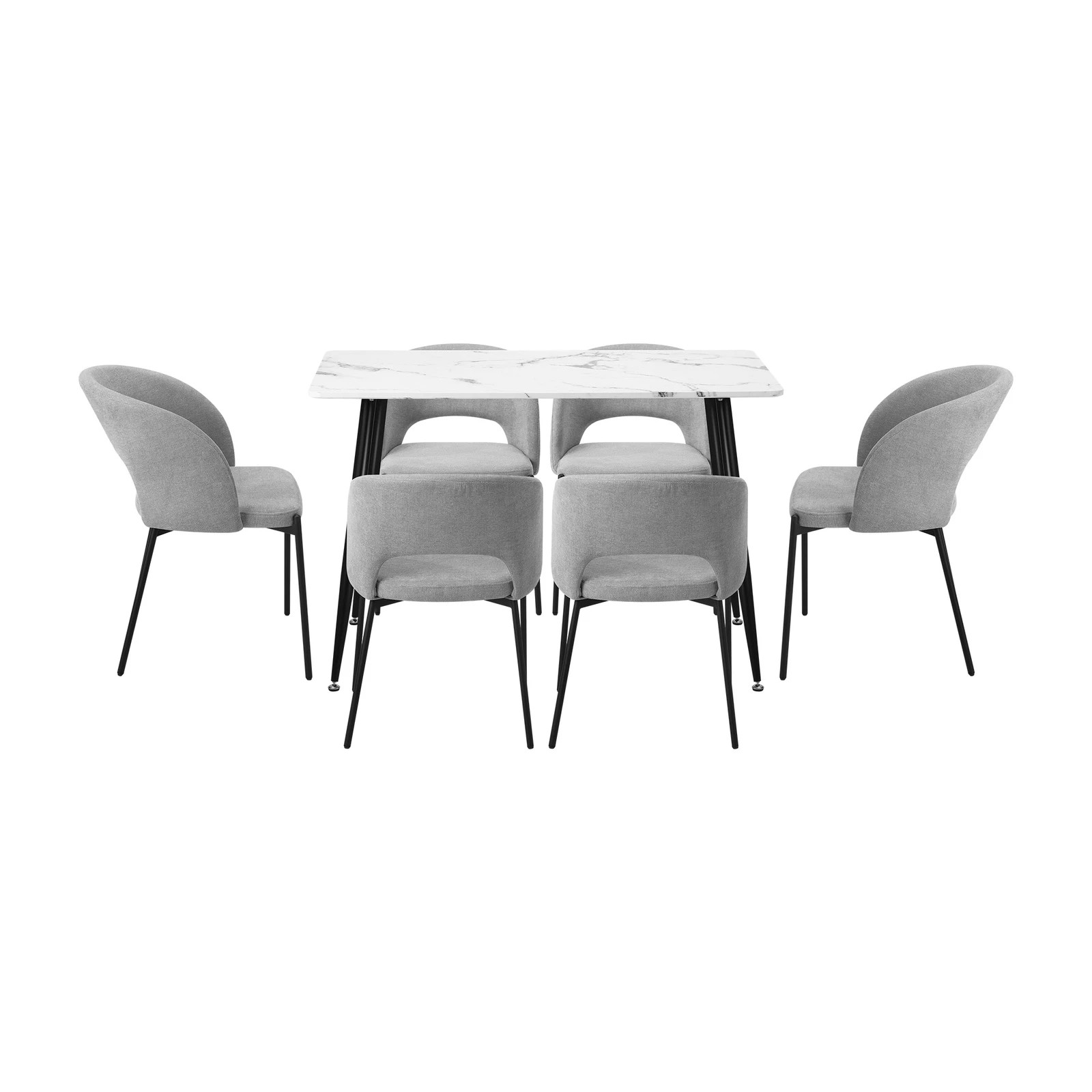7 Oikiture 120cm Rectangle Dining Table With 6pcs Fabric Dining Chairs
 - Multi, 7 of 10