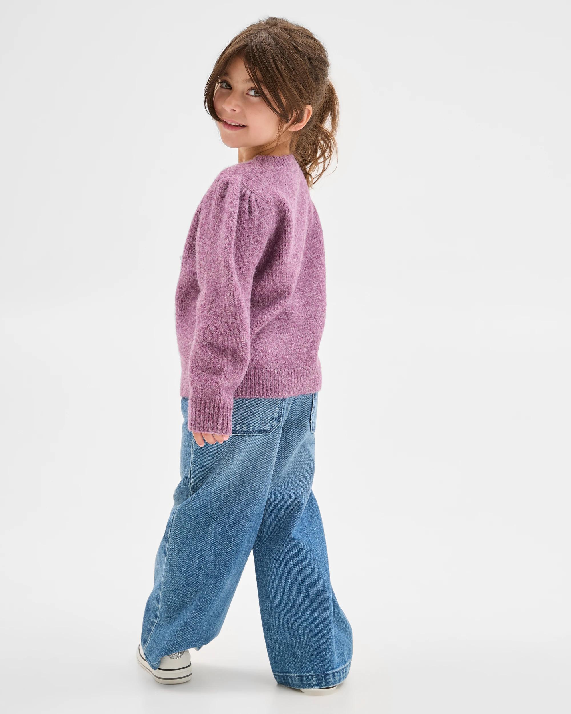 2 Target Kids Balloon Sleeve Knit Jumper PURPLE BUNNY, 2 of 8