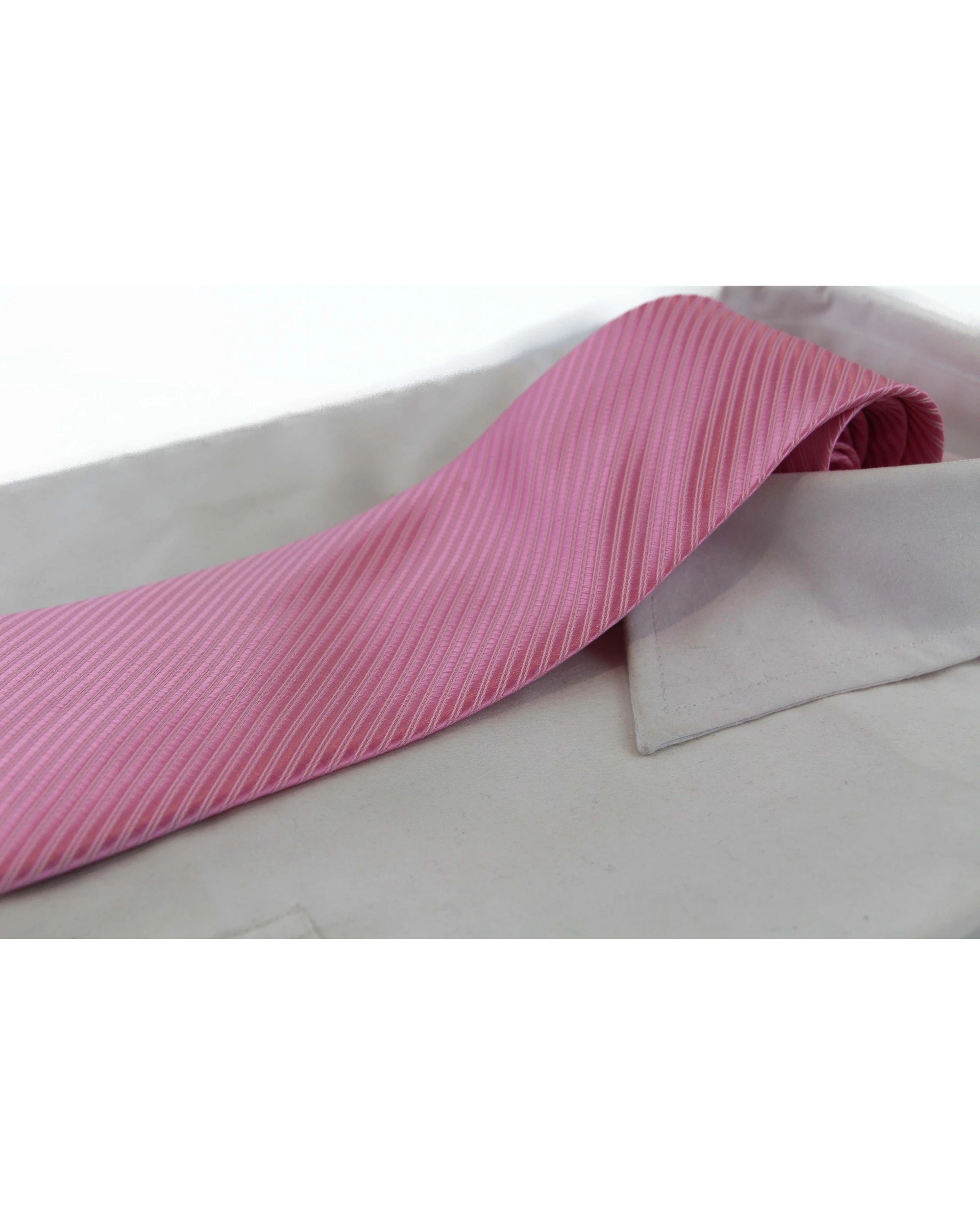 1 Zasel Mens Light Pink Striped 10cm Classic Neck Tie, 1 of 2