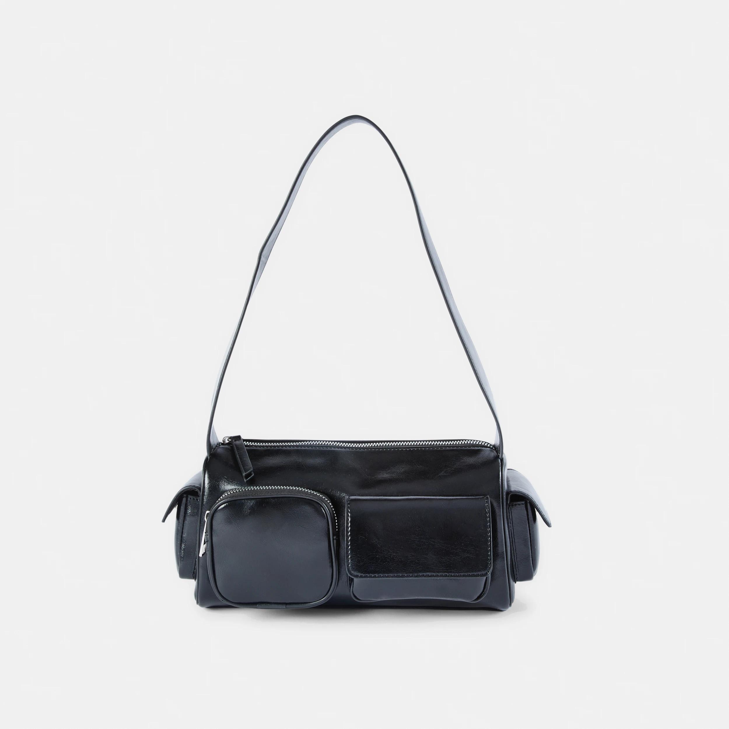 1 Multi Pocket Shoulder Bag Black, 1 of 8
