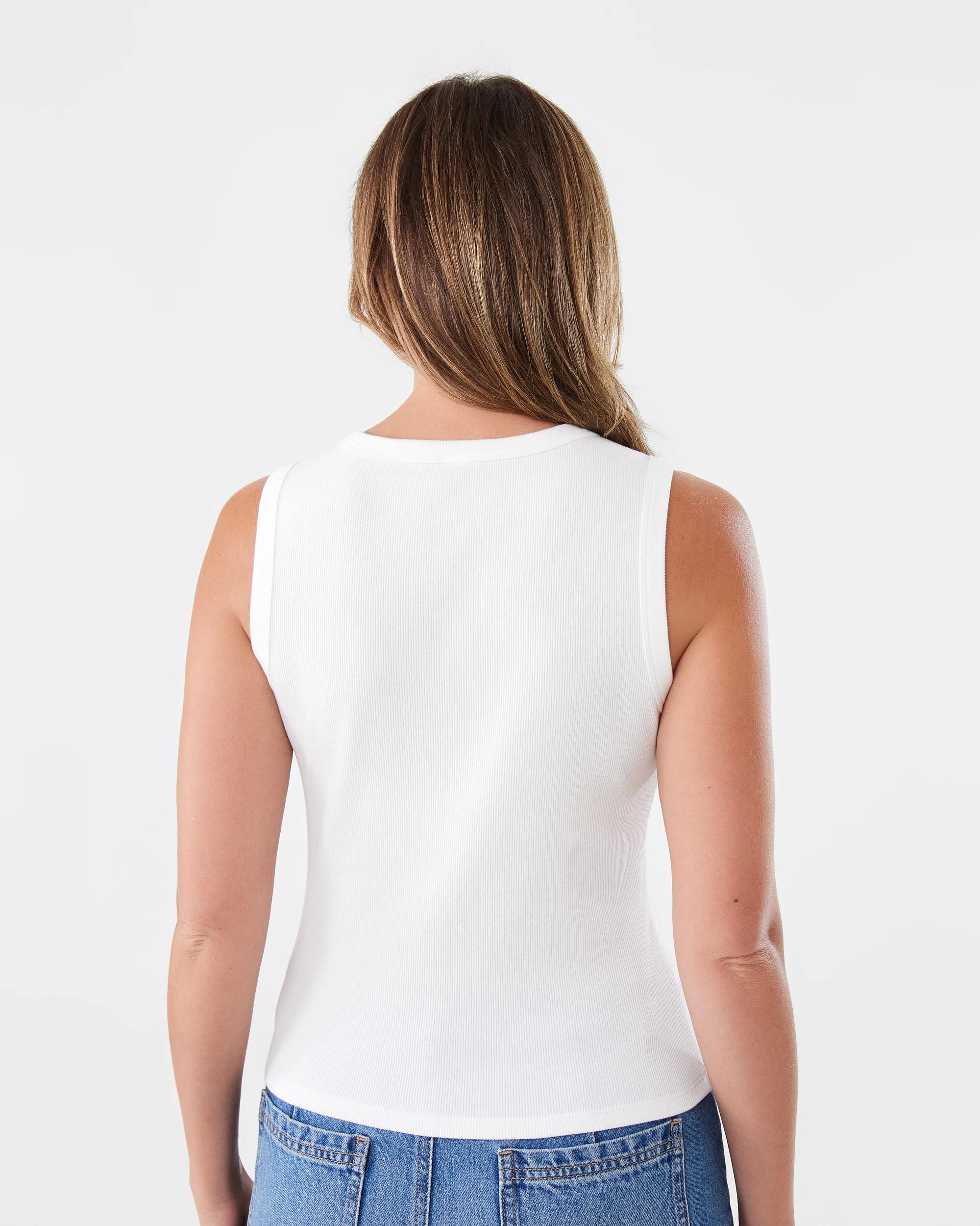3 Sleeveless Henley Top Cld White, 3 of 6