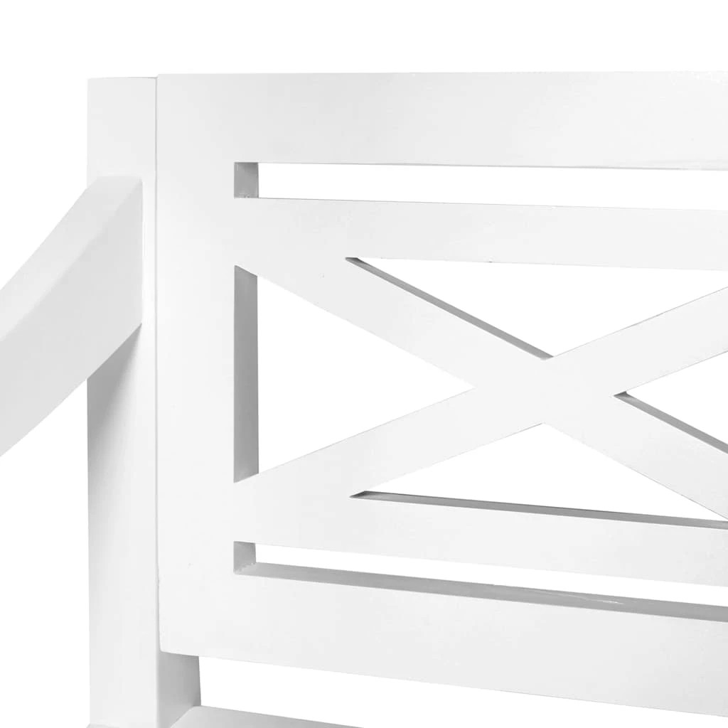 5 Vidaxl Batavia Bench Solid Mahogany Wood - White, 5 of 6