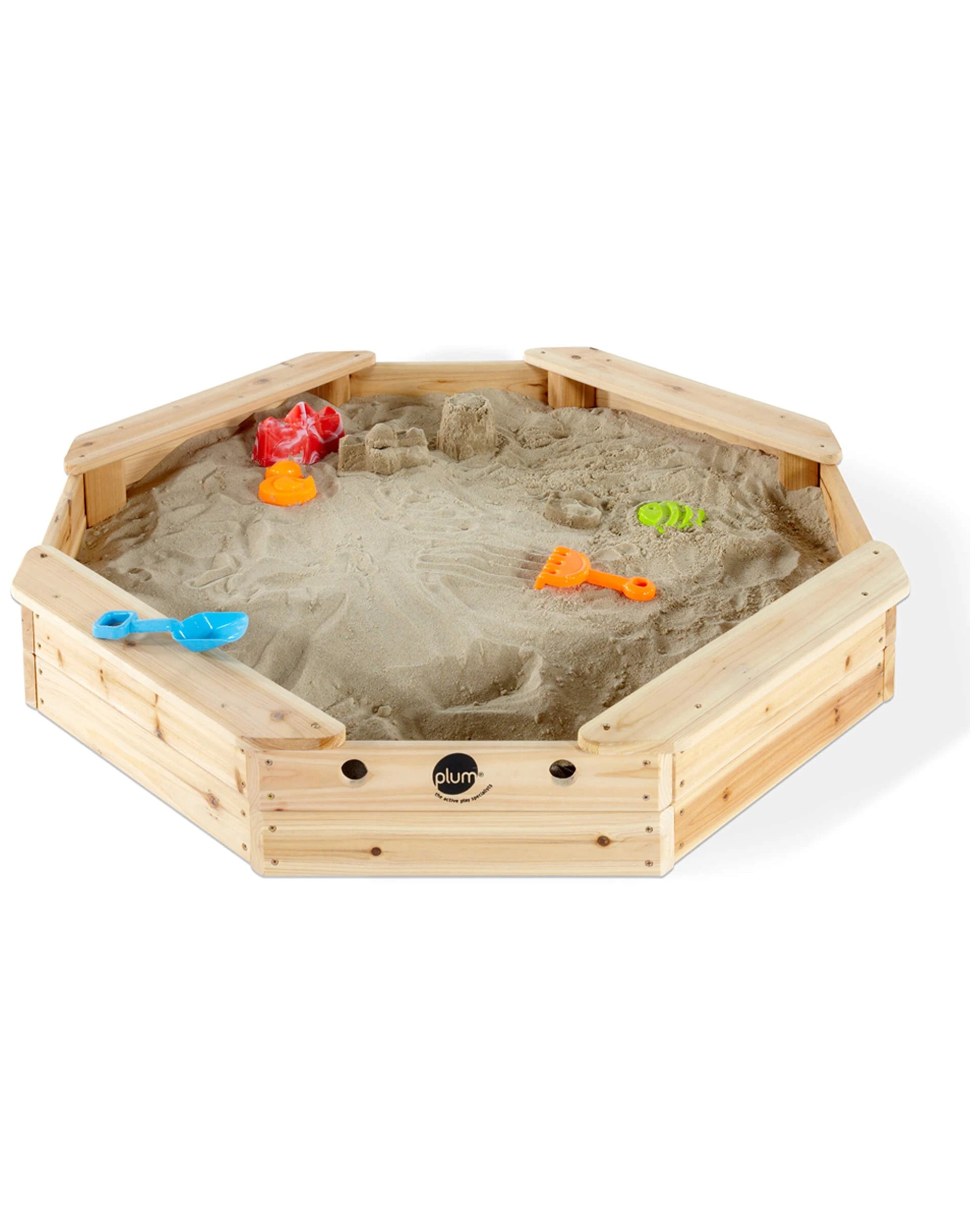 3 Plum Play Au Treasure Beach Wooden Sandpit Octagonal With Cover For Kids
 - Multi, 3 of 3