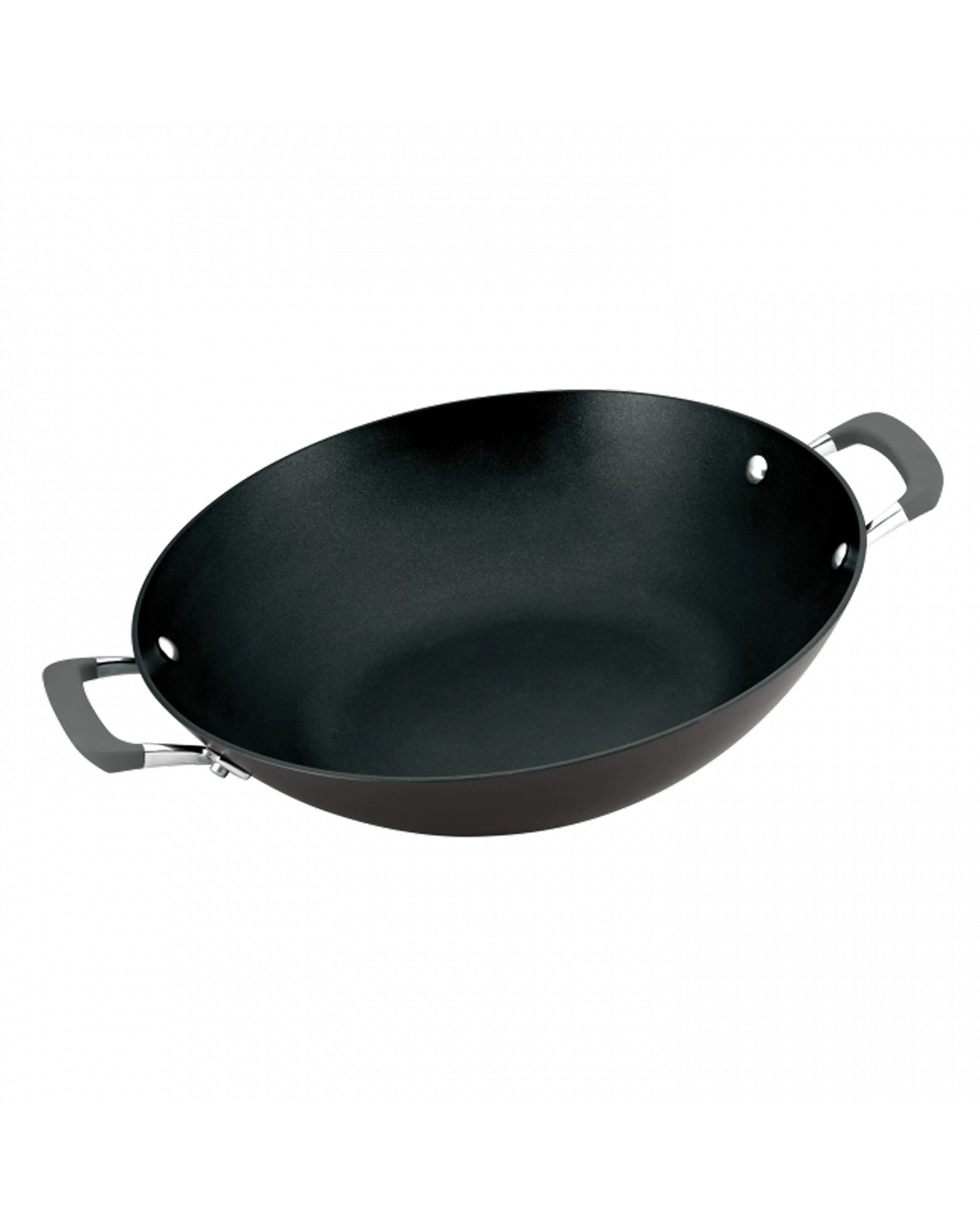 1 Anolon Endurance+ Non-Stick Hard-Anodised Induction Wok 36cm - Black, 1 of 5