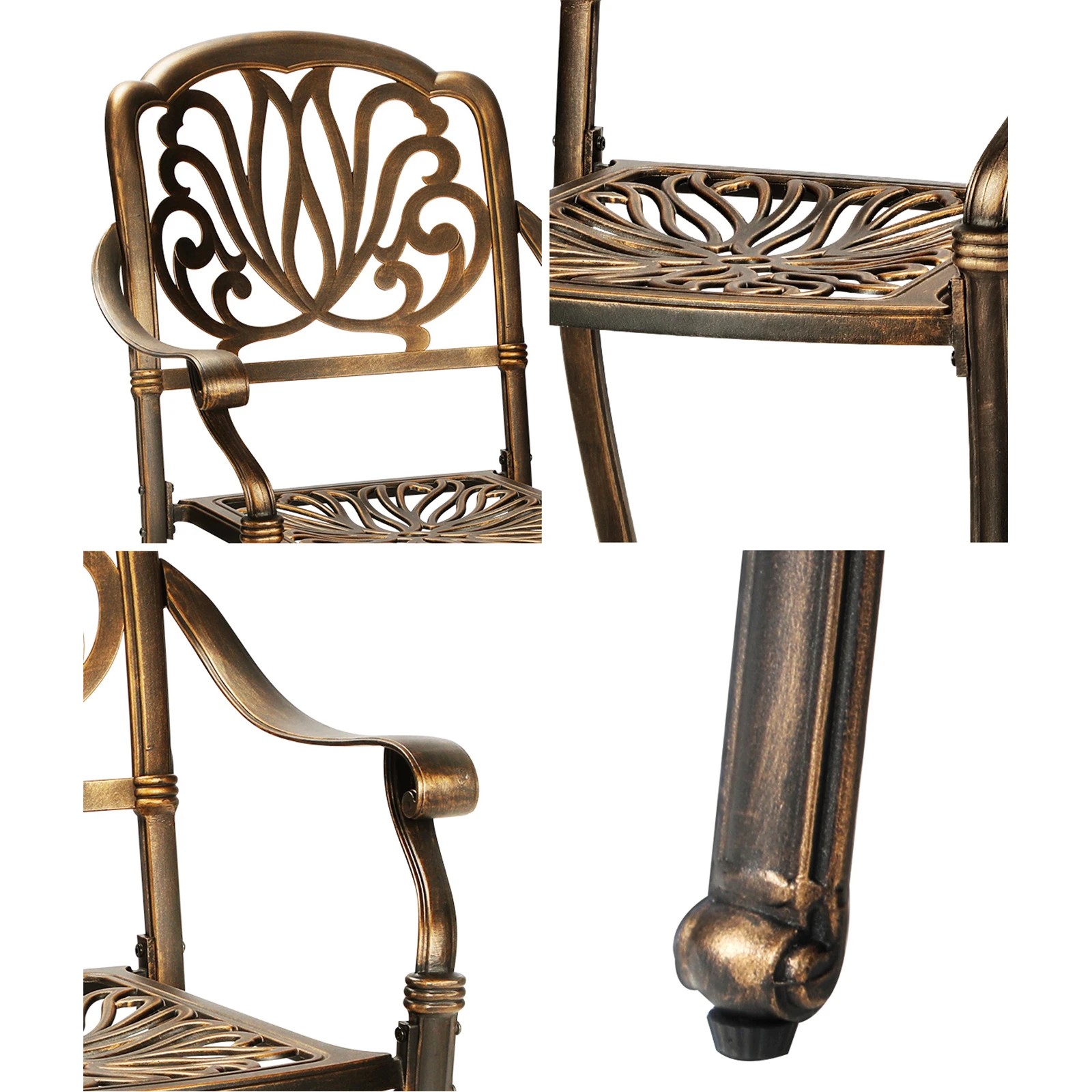 6 Livsip Outdoor Dining Chairs Cast Aluminium Patio Garden Furniture Set Of 2
 - Bronze, 6 of 10