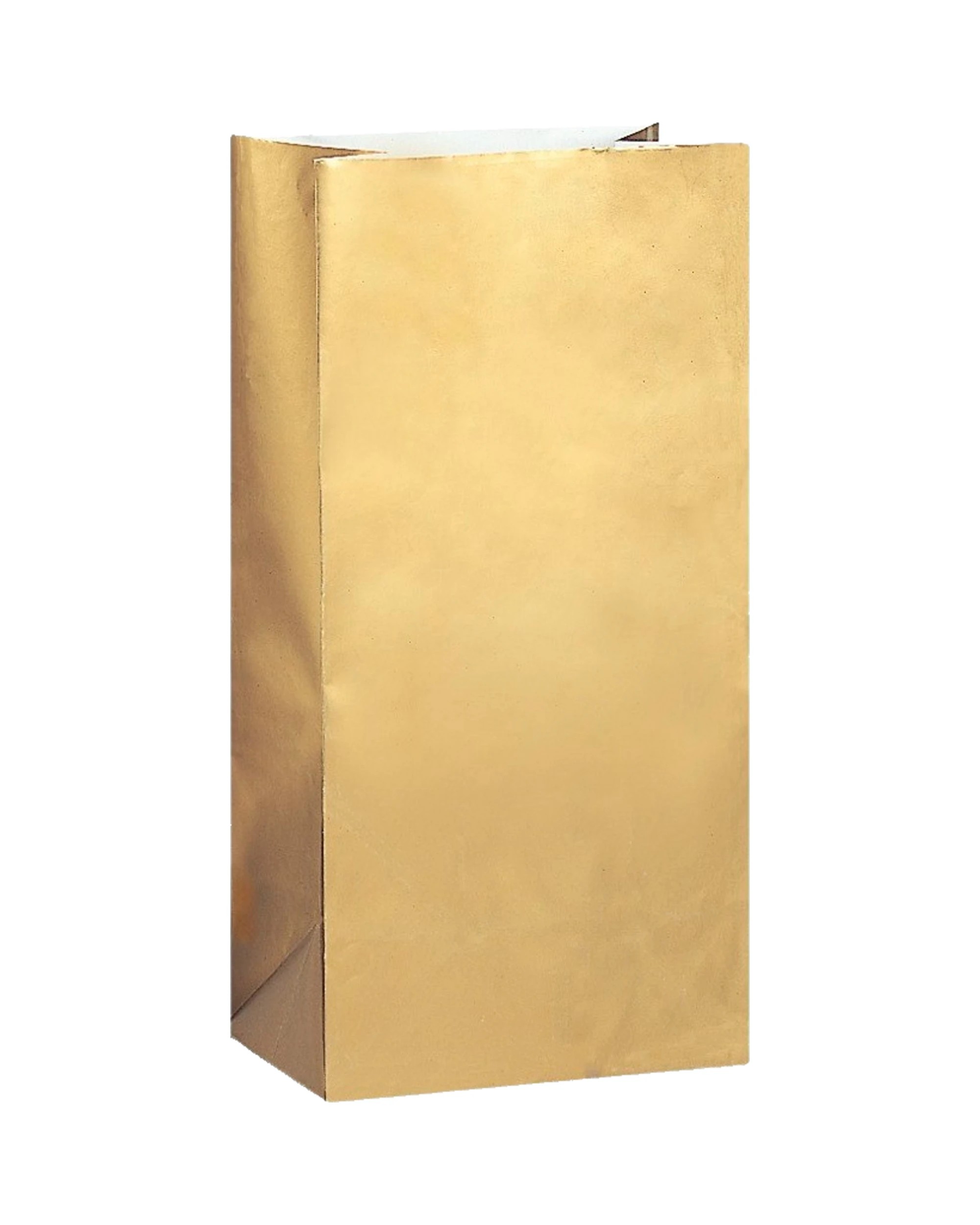1 Unique Paper Party Bags Pack of 10 - Gold, 1 of 1