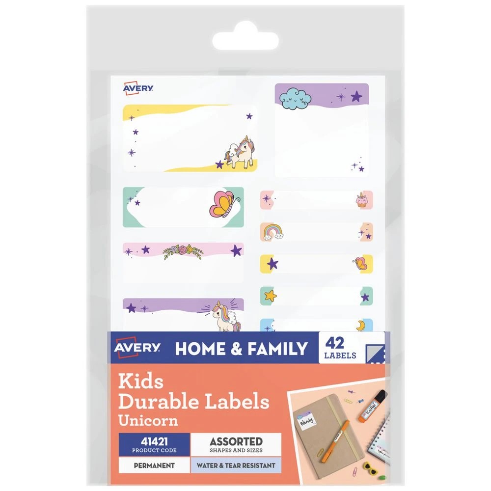 1 Avery Durable Labels Unicorn 42 Pack, 1 of 1