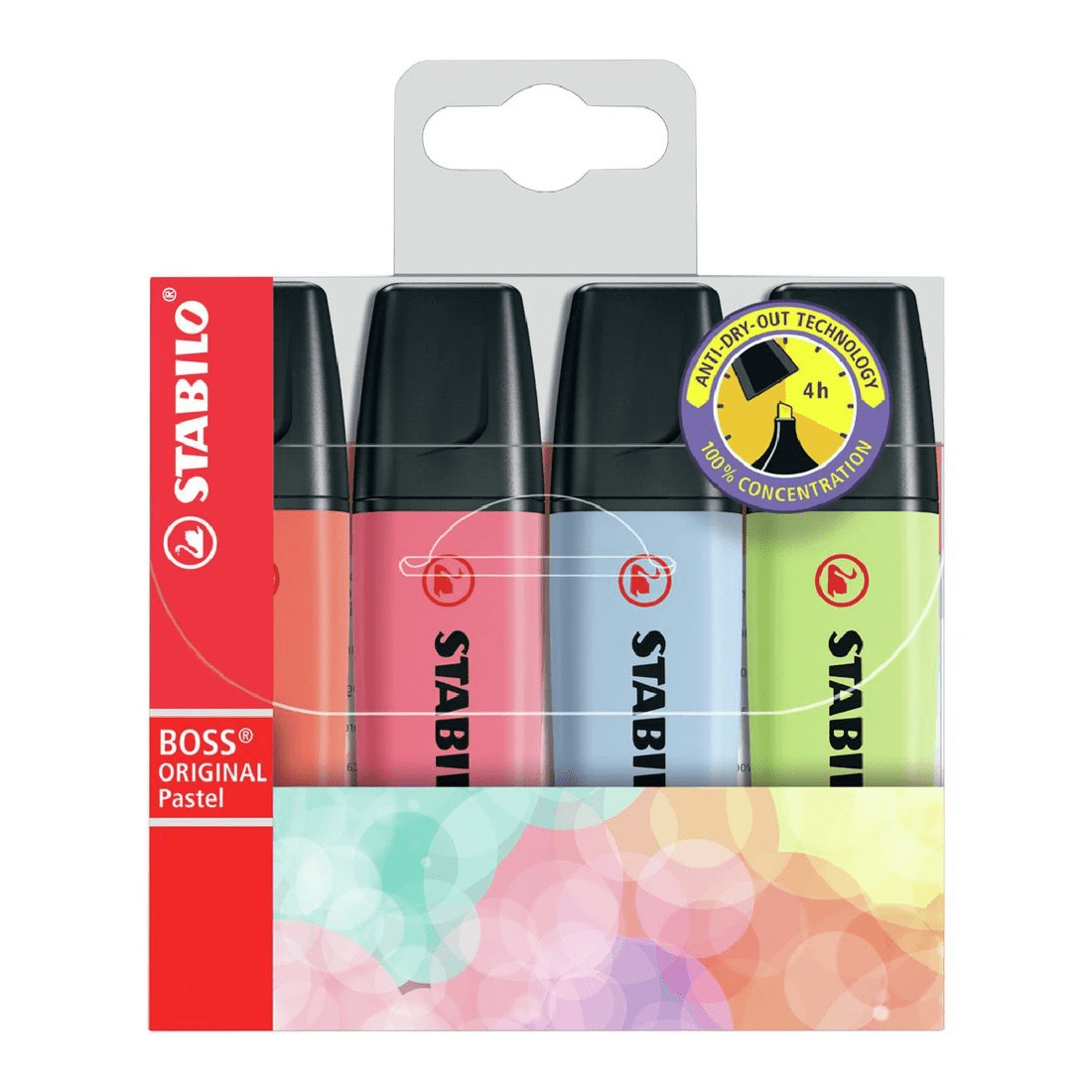 1 Stabilo Boss Highlighters Pastel Assorted 4 Pack, 1 of 2