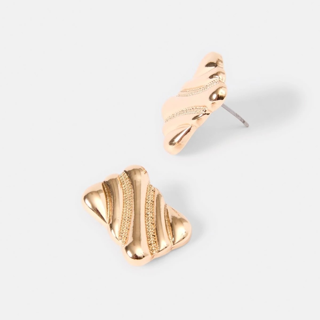 3 Square Linear Stud Earrings - Gold Tone, 3 of 5