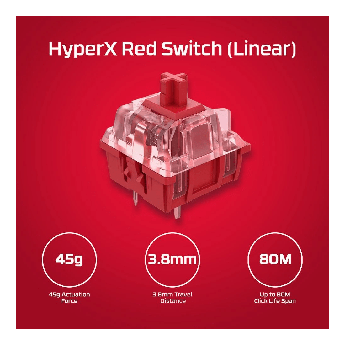 9 HyperX Alloy Origins Mechanical Keyboard HX Red Switch, 9 of 10