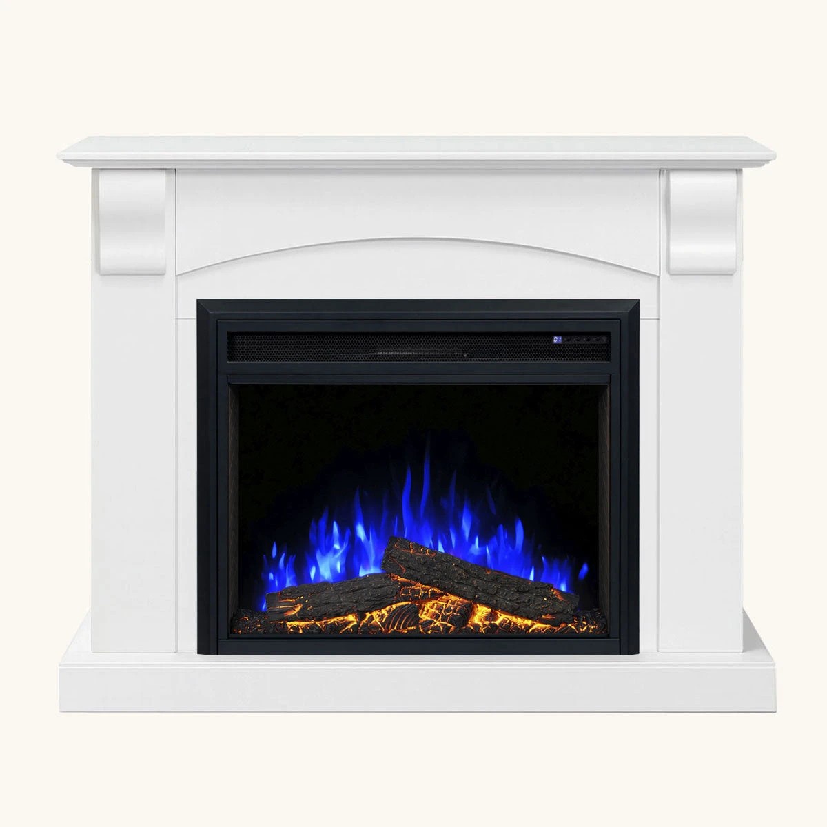 9 Moda Living Ascot Electric Fireplace Heater White Mantel Suite with Moonlight Insert - White, 9 of 10
