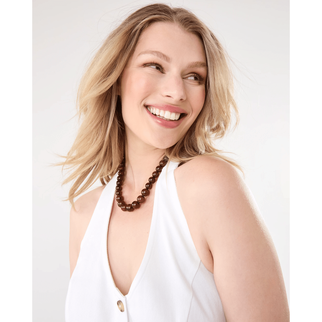 3 Toggle Bead Necklace - Brown, 3 of 6