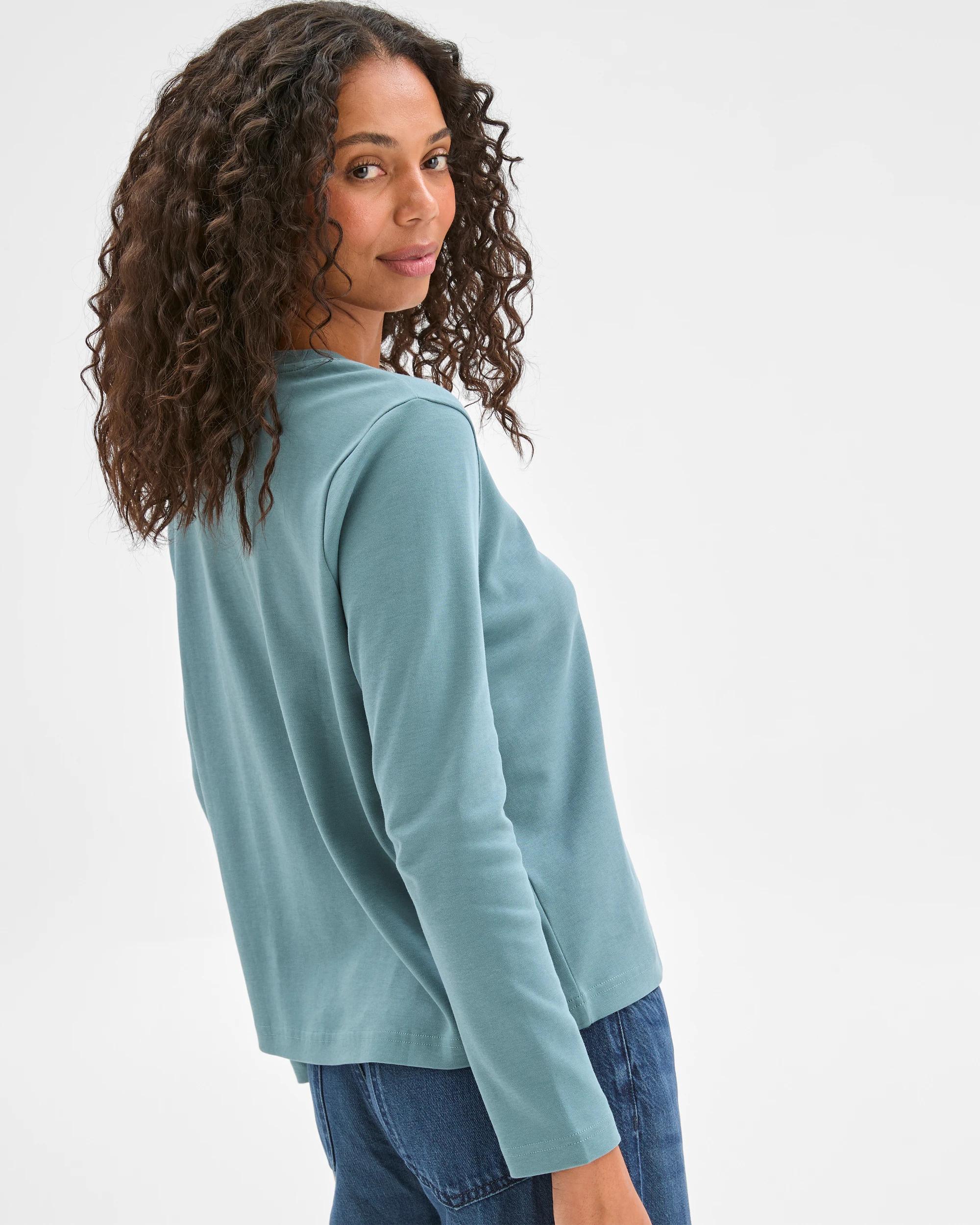 4 Target Woman Australian Cotton Classic Long Sleeve Crew Neck T-Shirt SUCCULENT, 4 of 5