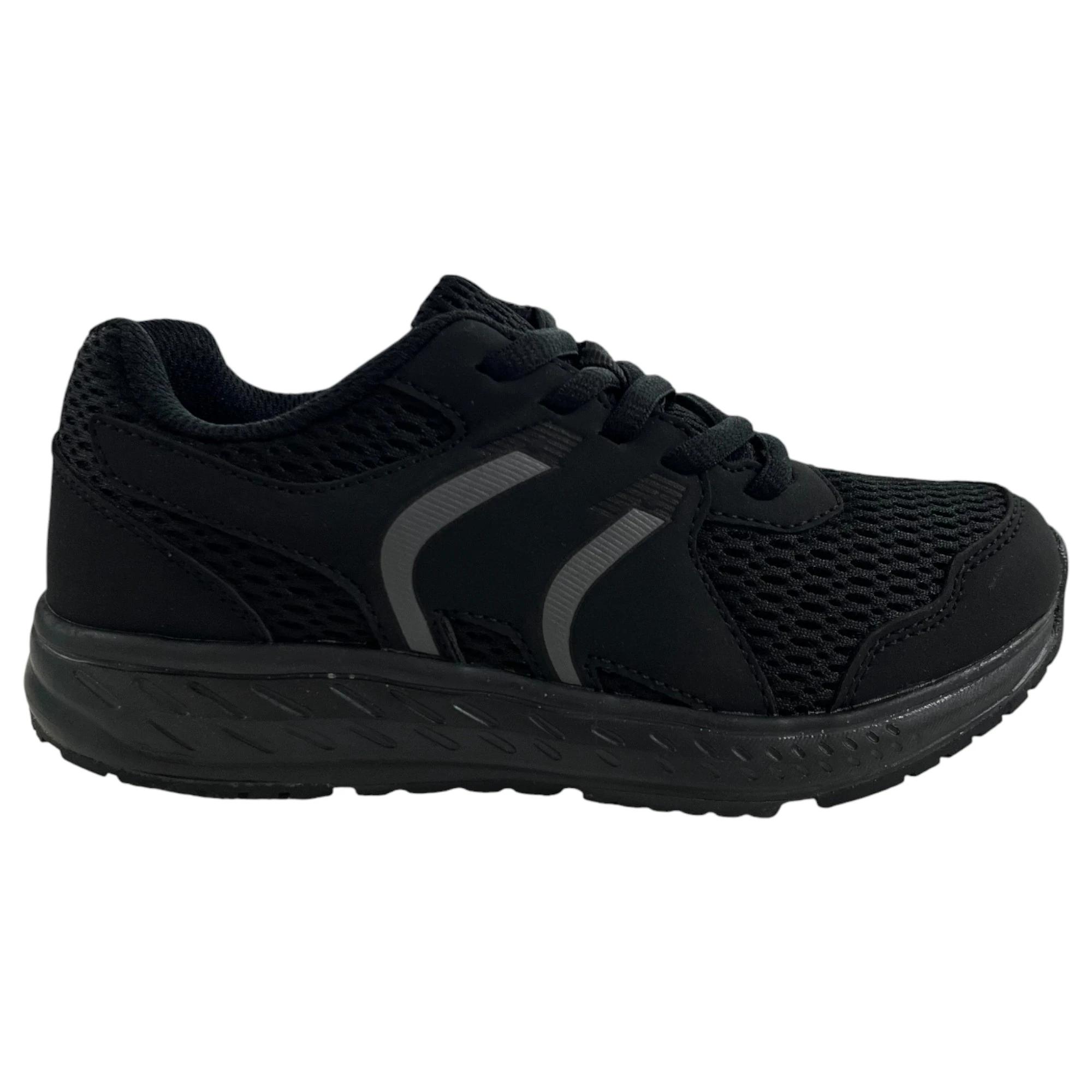 3 Grosby Kids Onyx Runners Black Sneakers Shoes BLACK, 3 of 5