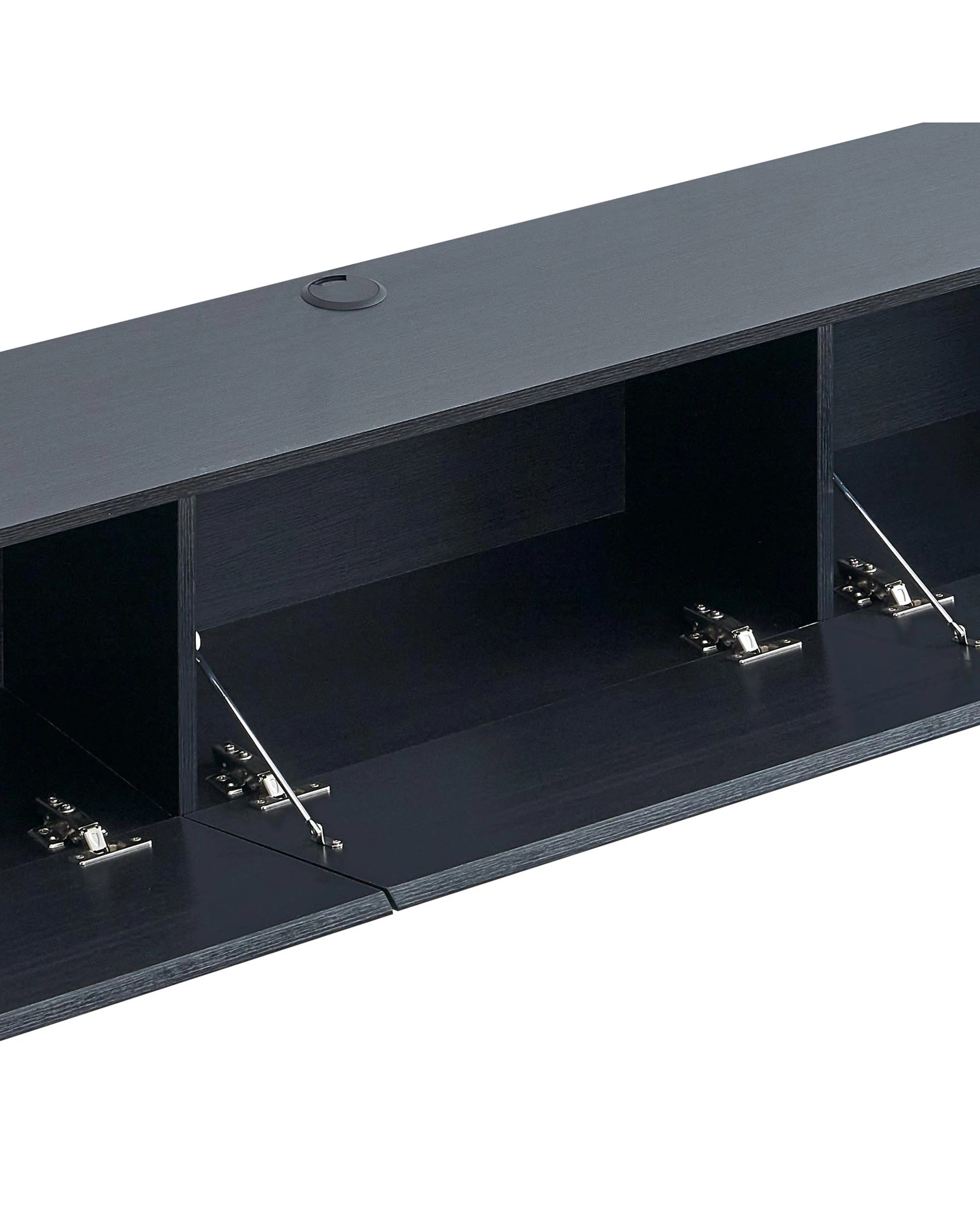 6 Kodu Wall Mount Entertainment TV Unit Floating 3 Doors 180cm - Black, 6 of 7