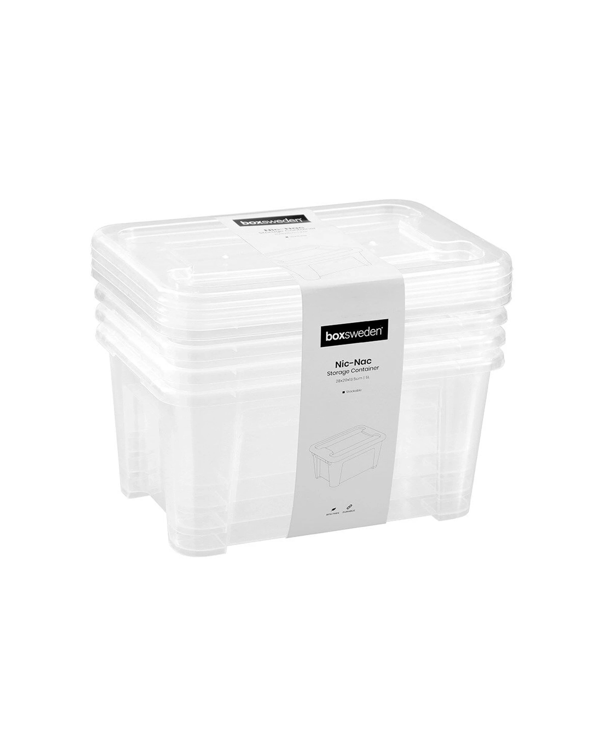 1 Boxsweden Nic-Nac Storage Container Essentials 5L Pack Of 4 Durable Material
 - plain, 1 of 7
