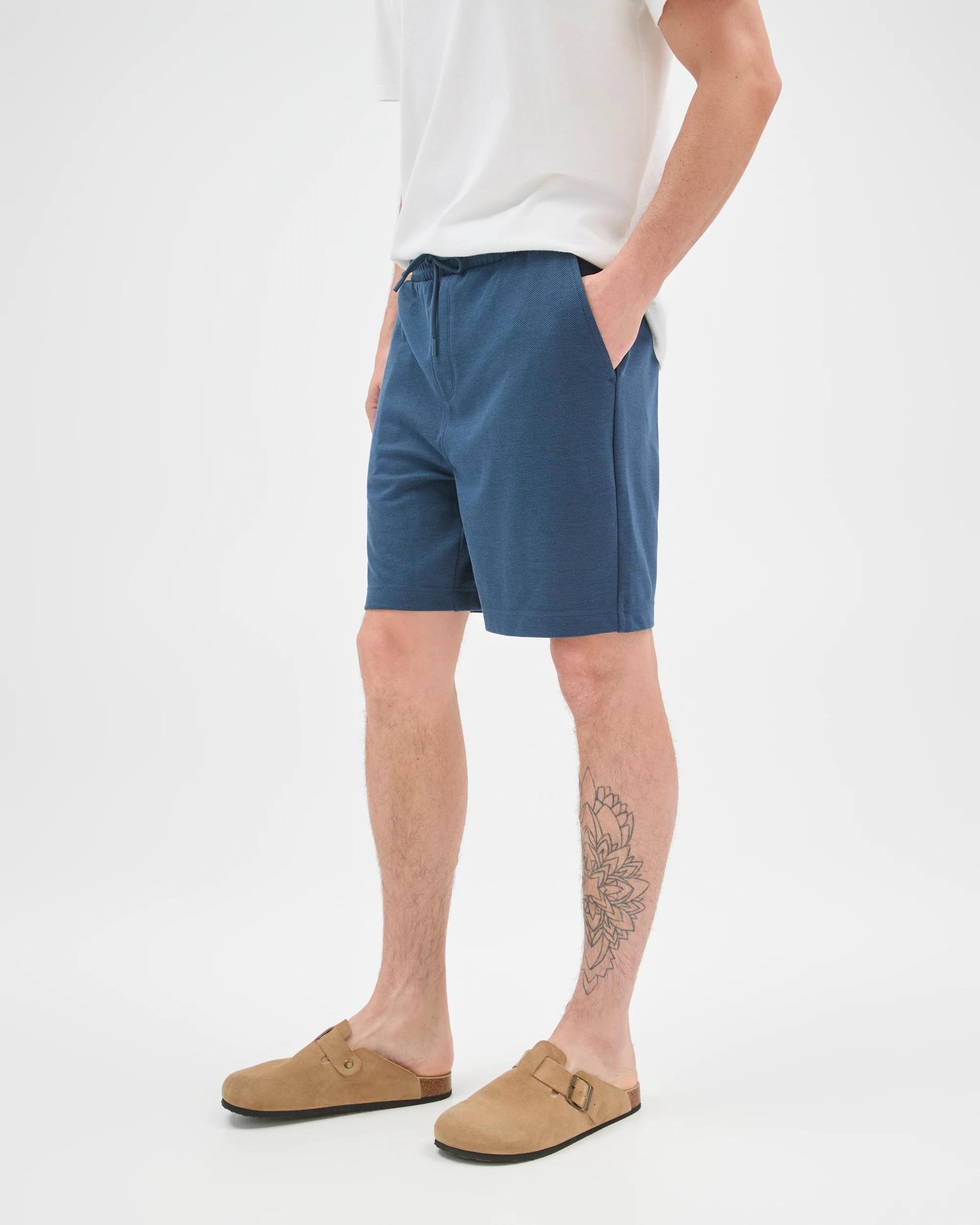 5 Target Man Textured Fleece Shorts DARK BLUE, 5 of 6