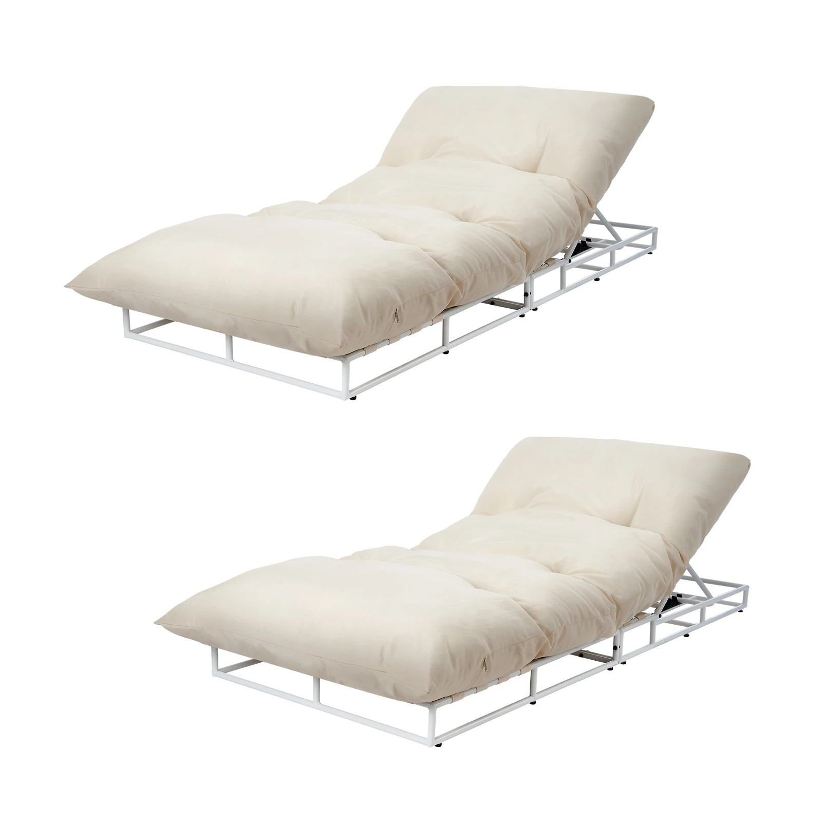 1 Livsip 2pcs Outdoor Sun Lounge Day Bed Patio Garden Chairs
 - Beige, 1 of 9
