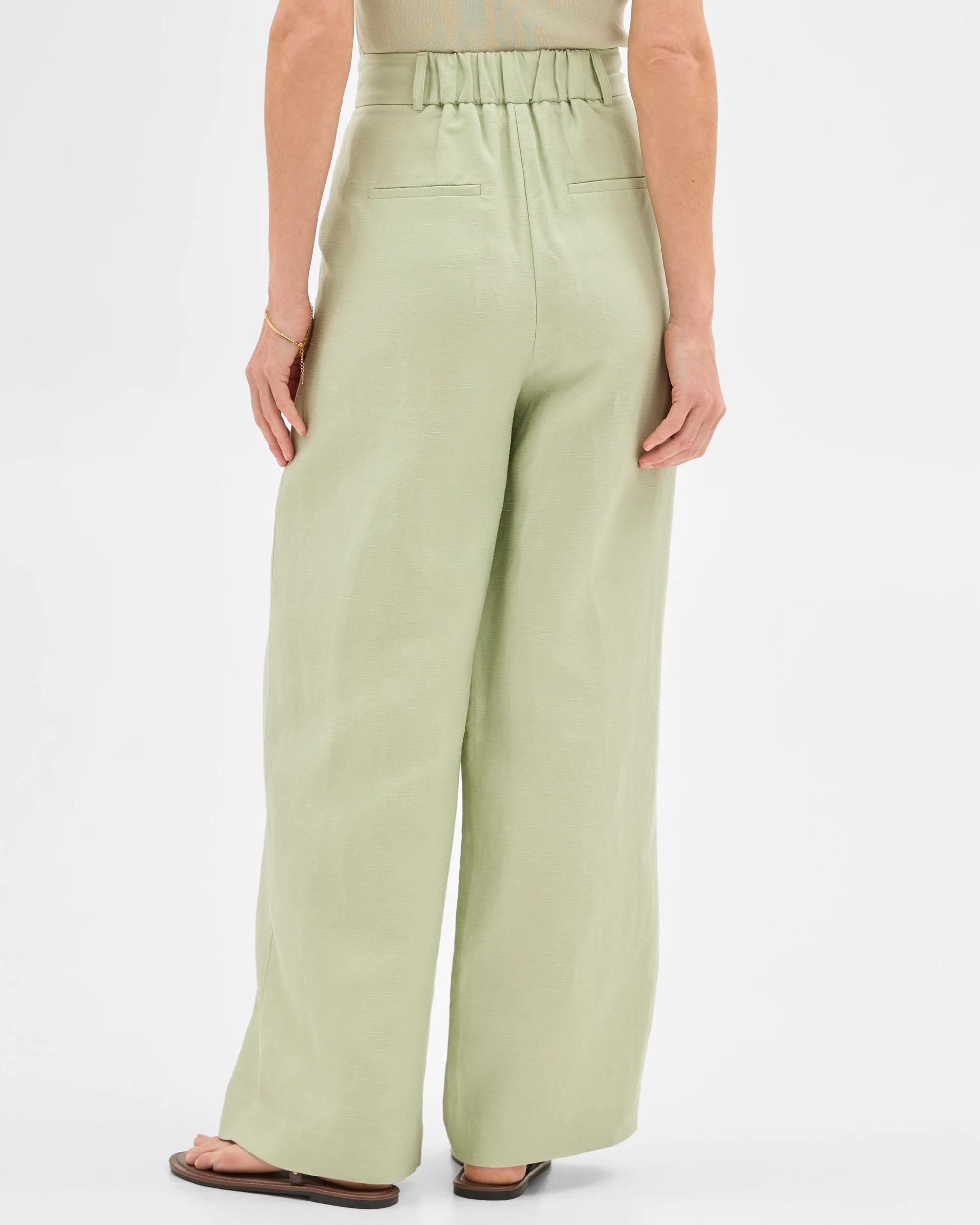 5 Linen Blend Wide Leg Pants - Preview DESERT SAGE, 5 of 6