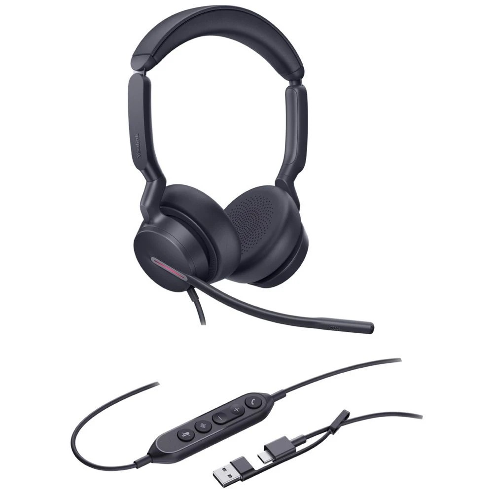 1 Yealink UH46 Dual Wired Headset Black, 1 of 2