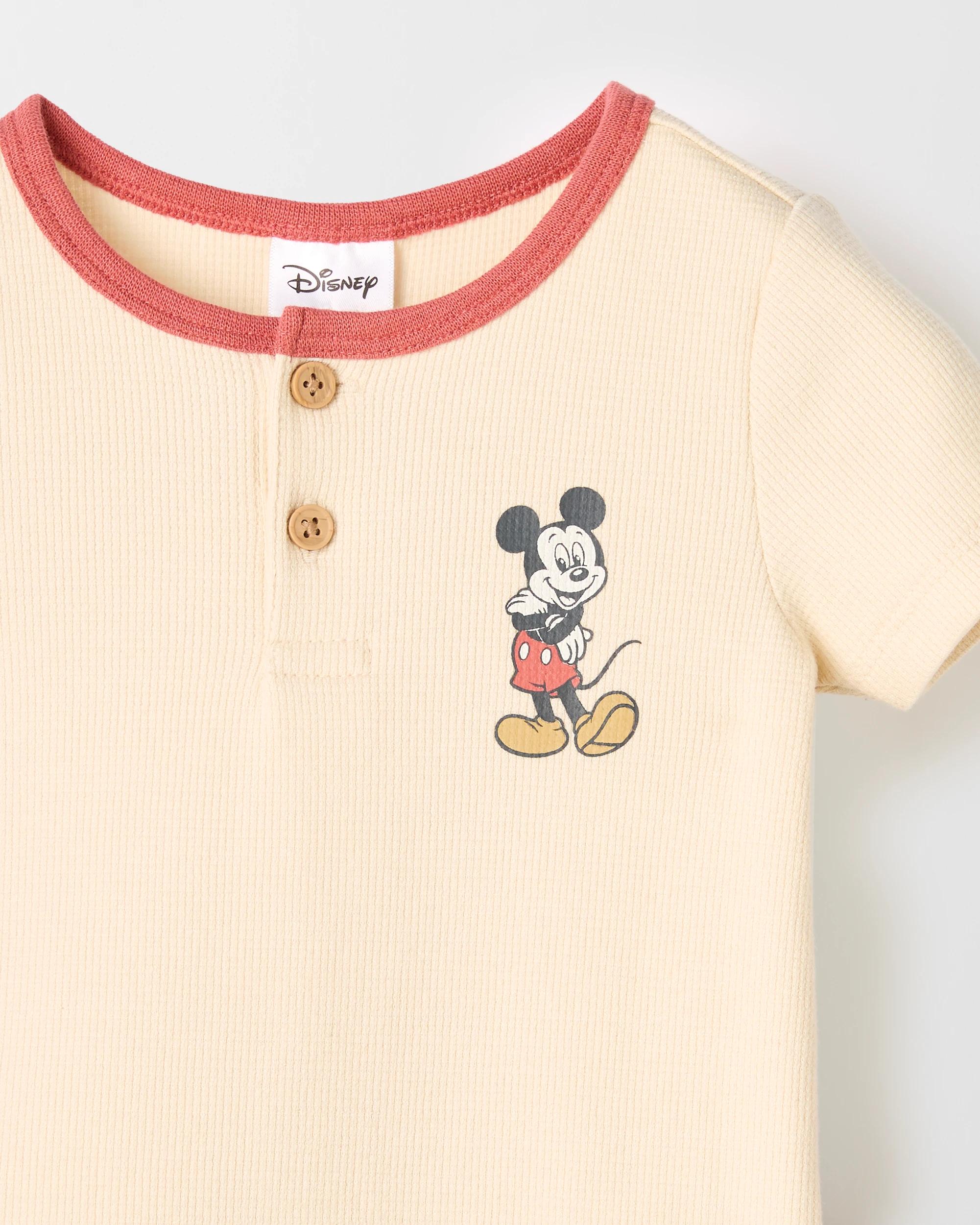 2 Baby Disney Organic Cotton Waffle Bodysuit And Shorts 2 Piece Set MICKEY MOUSE, 2 of 3