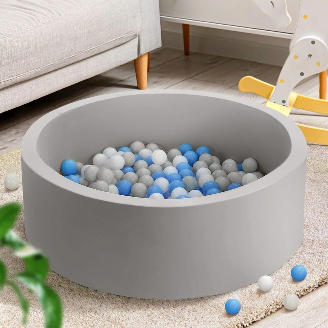 3 Keezi Kids Ball Pit 90x30cm Ocean Foam Play Pool Barrier Toys Children
 - grey, 3 of 7