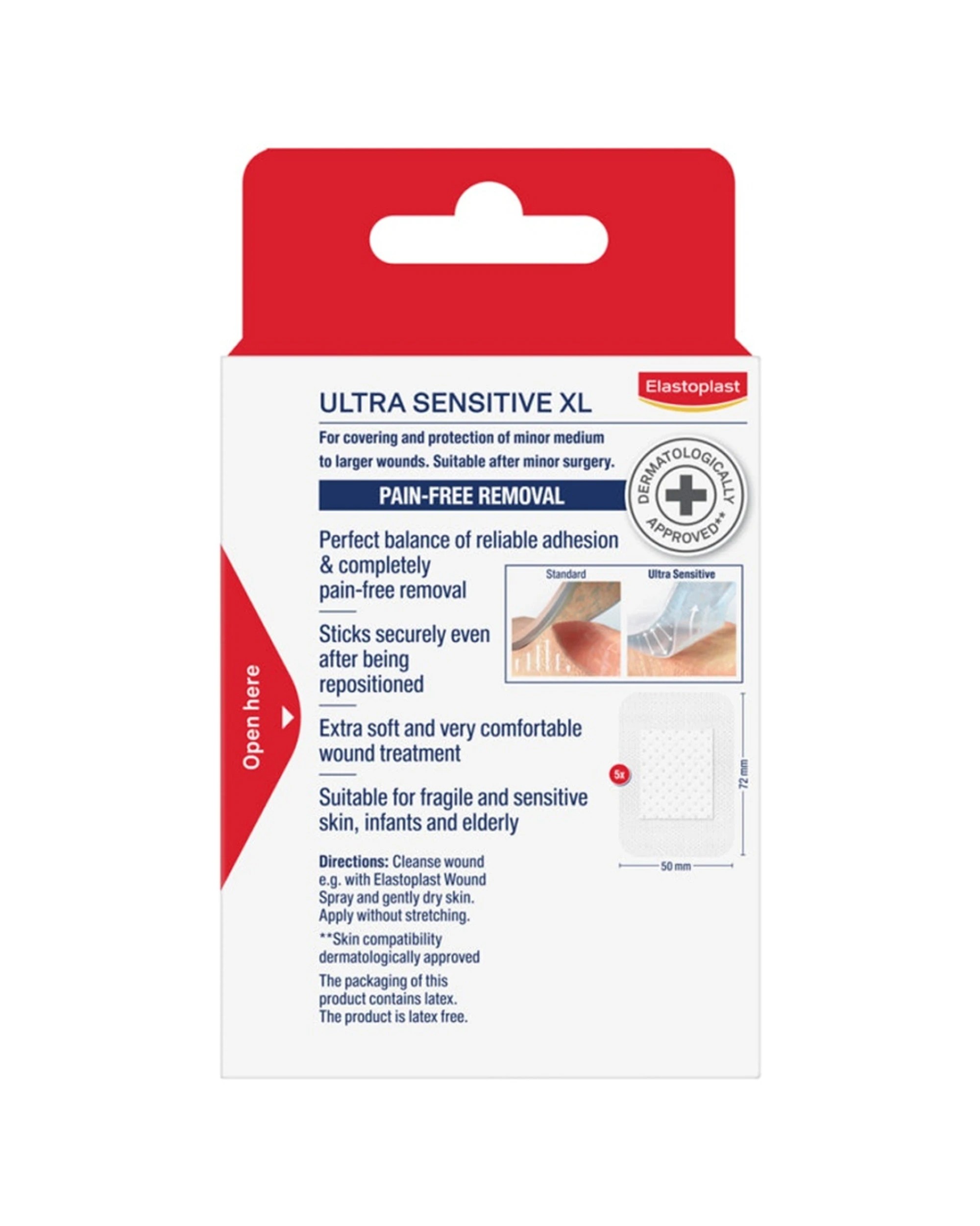 3 Elastoplast Ultra-Sensitive Wound Plaster XL 5 Pack - Clear, 3 of 3