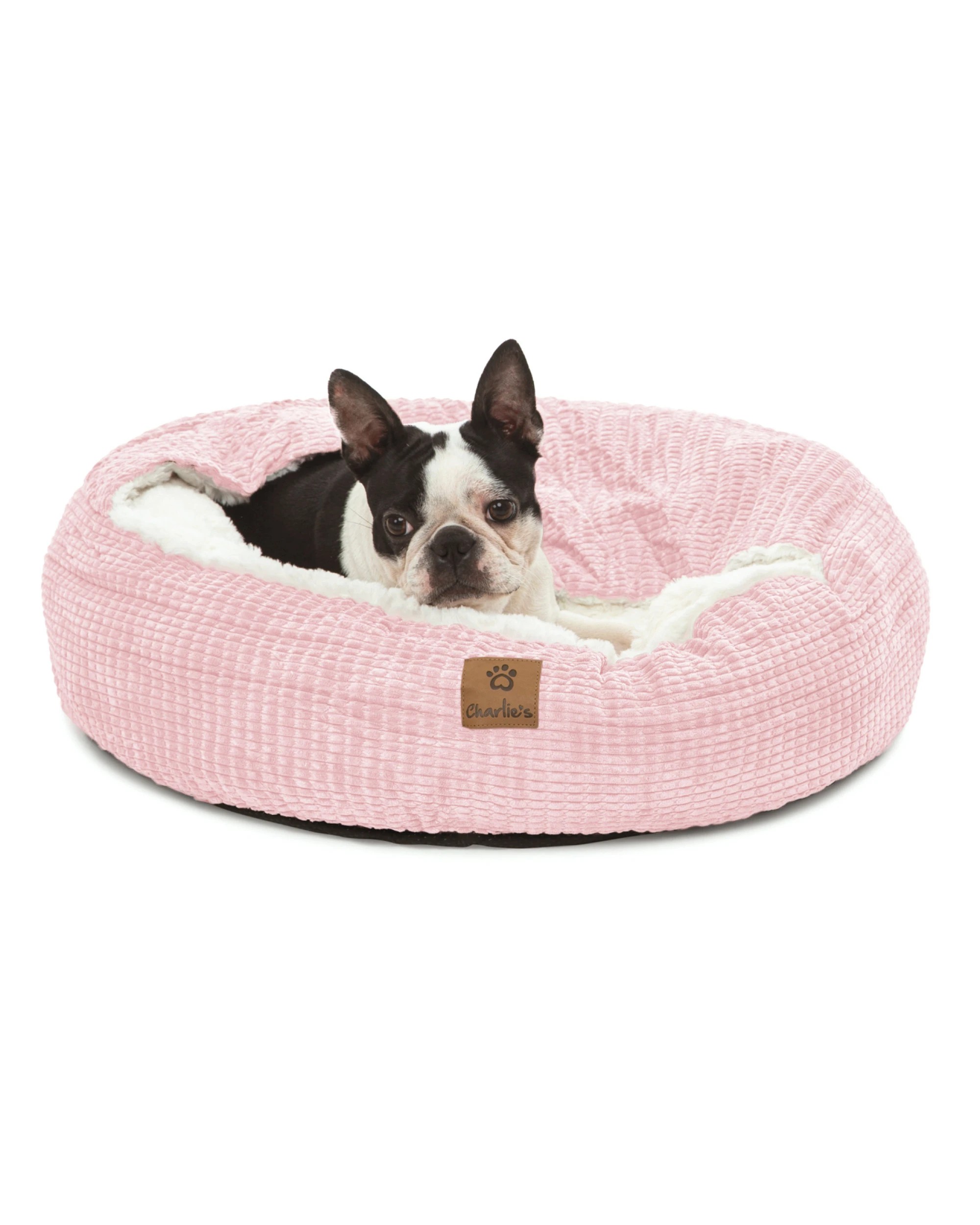 2 Charlie's Snookie Hooded Calming Dog Bed Small - Pink, 2 of 10