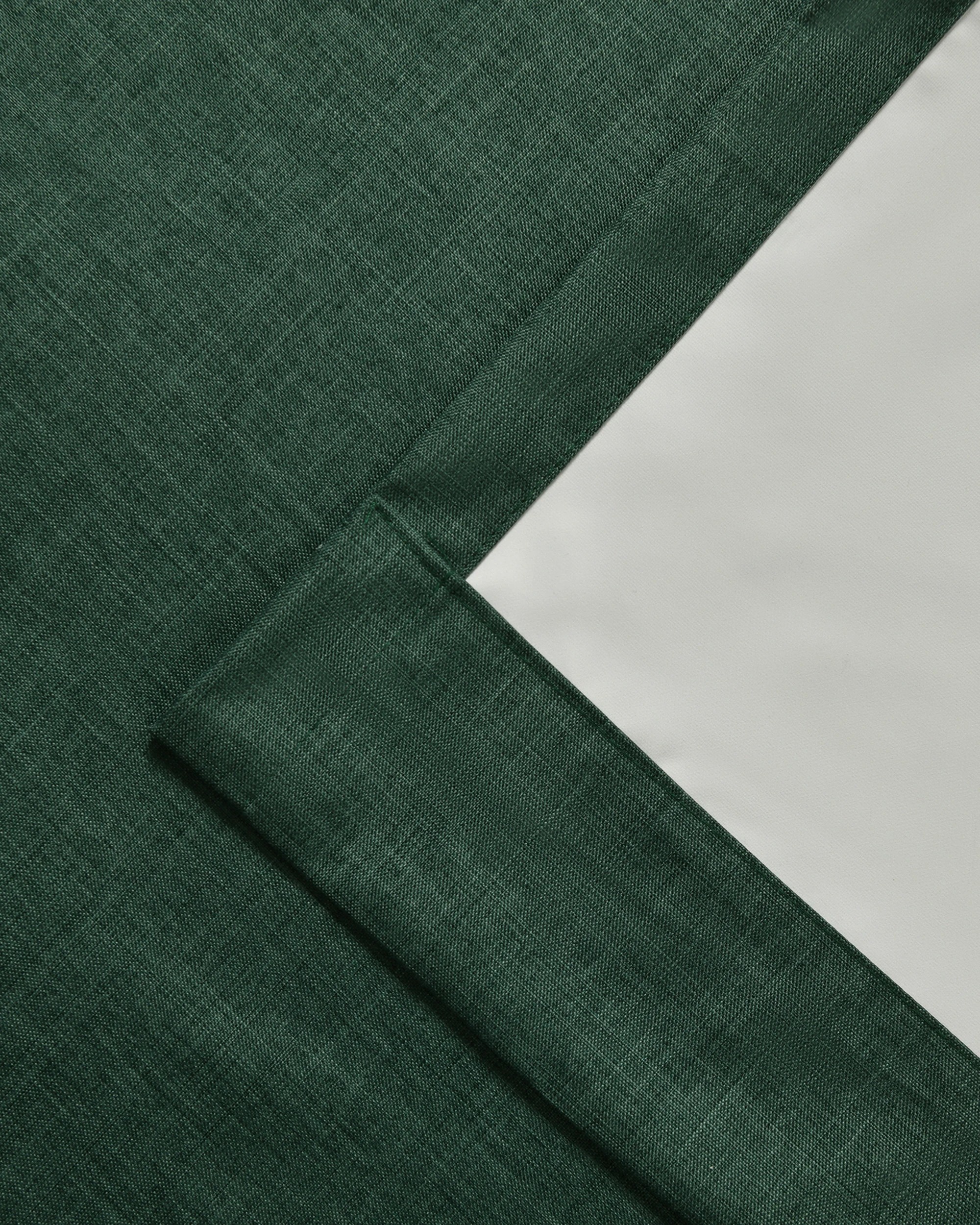4 Sherwood Alva Faux Linen Blockout S-Fold Curtain 385x280cm - Fits 220cm Track - Forest Green, 4 of 7