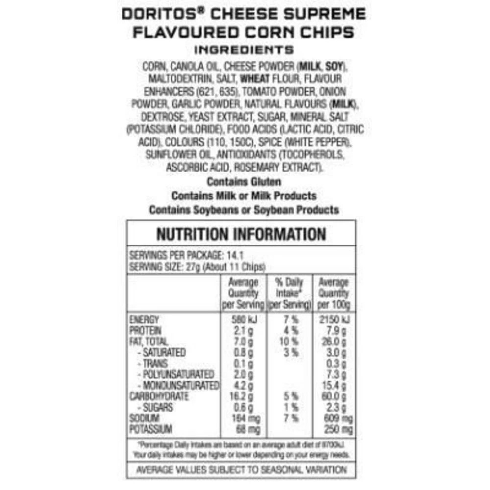 3 Doritos Cheese Supreme Corn Chips 380g, 3 of 3