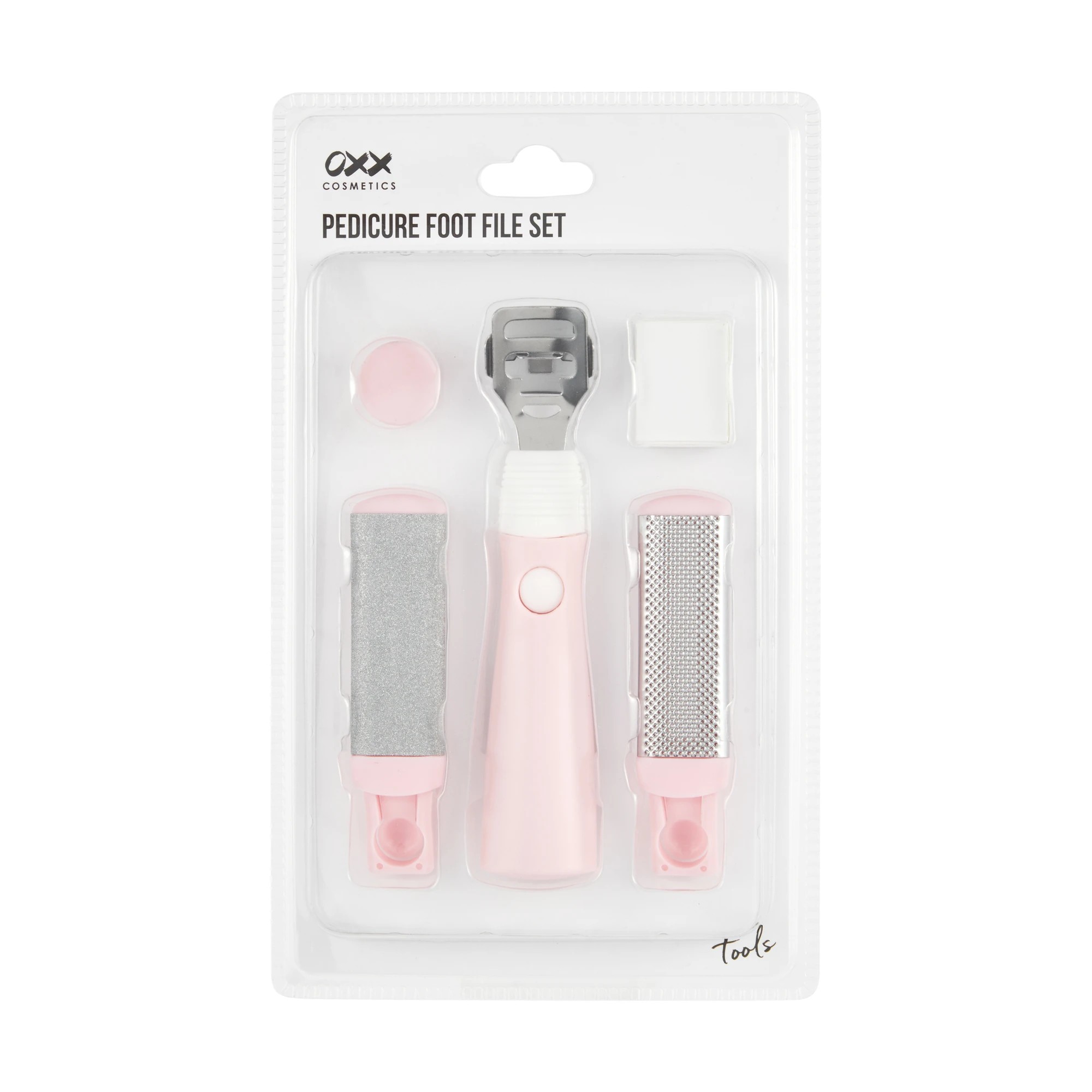 1 OXX Cosmetics Pedicure Foot File Set - Pink and White, 1 of 7