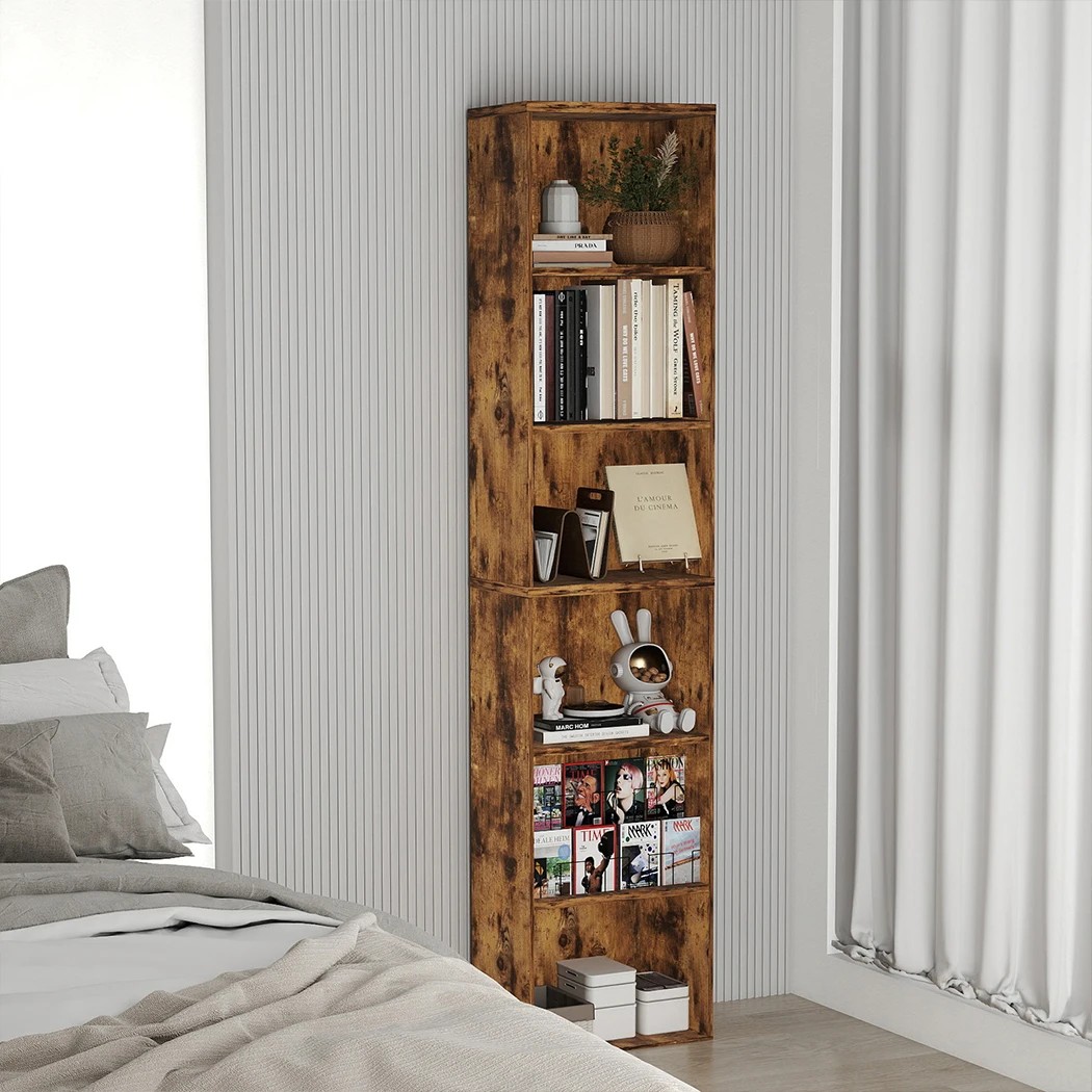8 Levede 6-Tier Bookshelf in Walnut Colour, 8 of 8