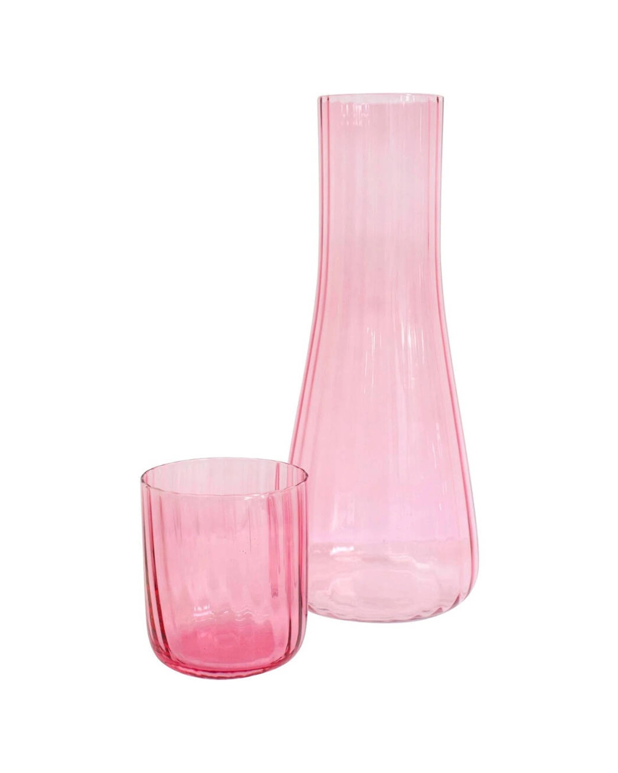 1 LVD Bedside Carafe Glass Home Kitchen Drinkware Decor 1L - Pink, 1 of 3