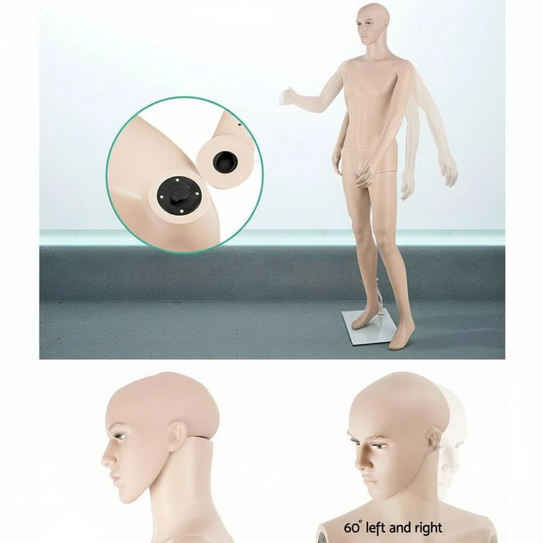 4 Embellir Male Mannequin Full Body Display Clothes Dummy Model Dressmaking Torso - White, 4 of 8