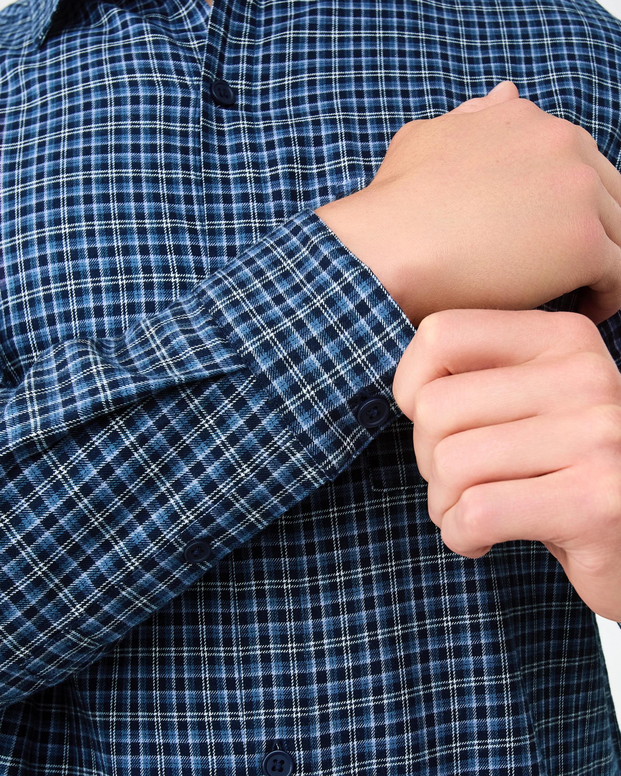 9 Long Sleeve Boxy Shirt Nvy Check, 9 of 9