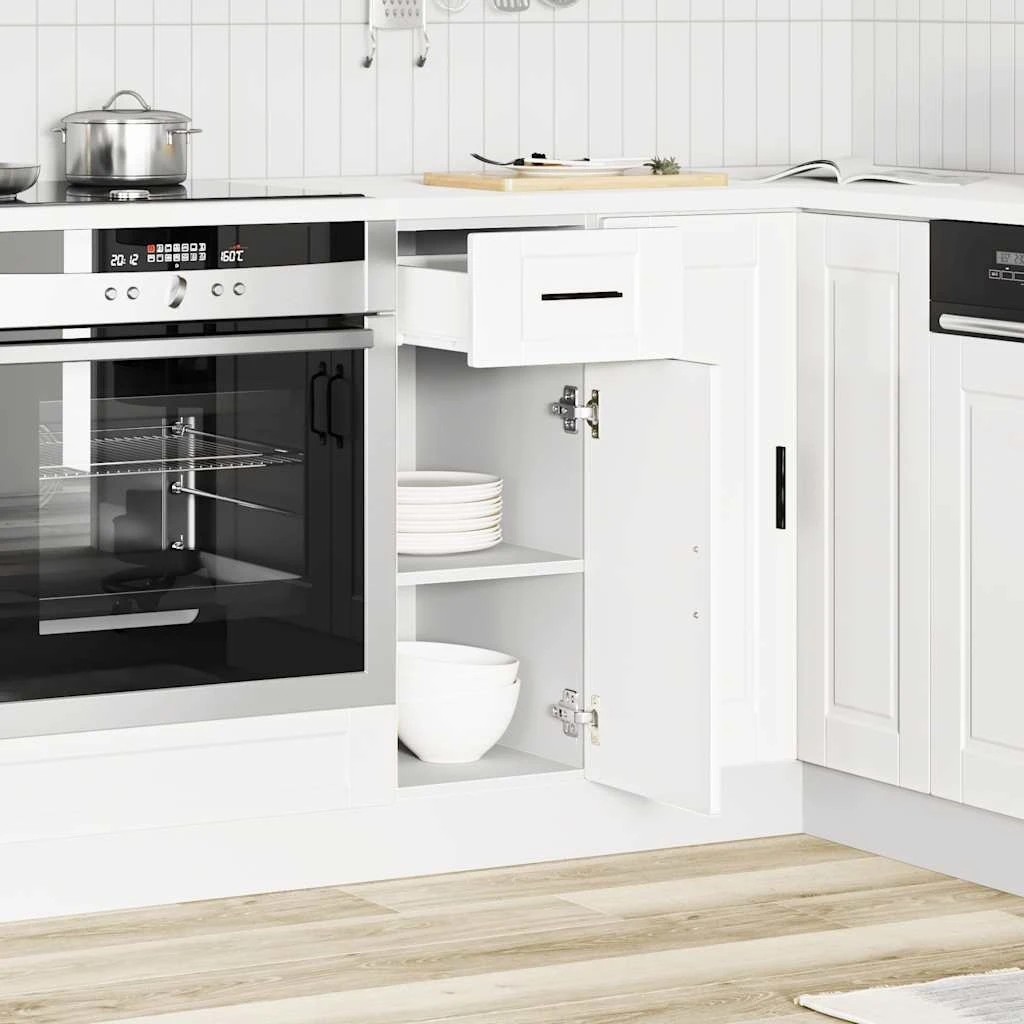 3 vidaXL Wooden Dishwasher Panel Ample Storage - White, 3 of 9